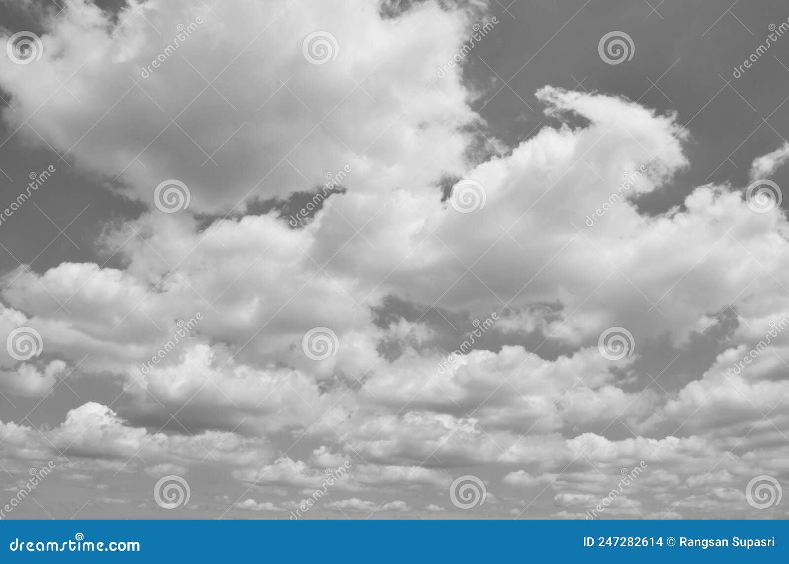 Gray Sky with White Clouds. Beautiful Sky Background and Wallpaper