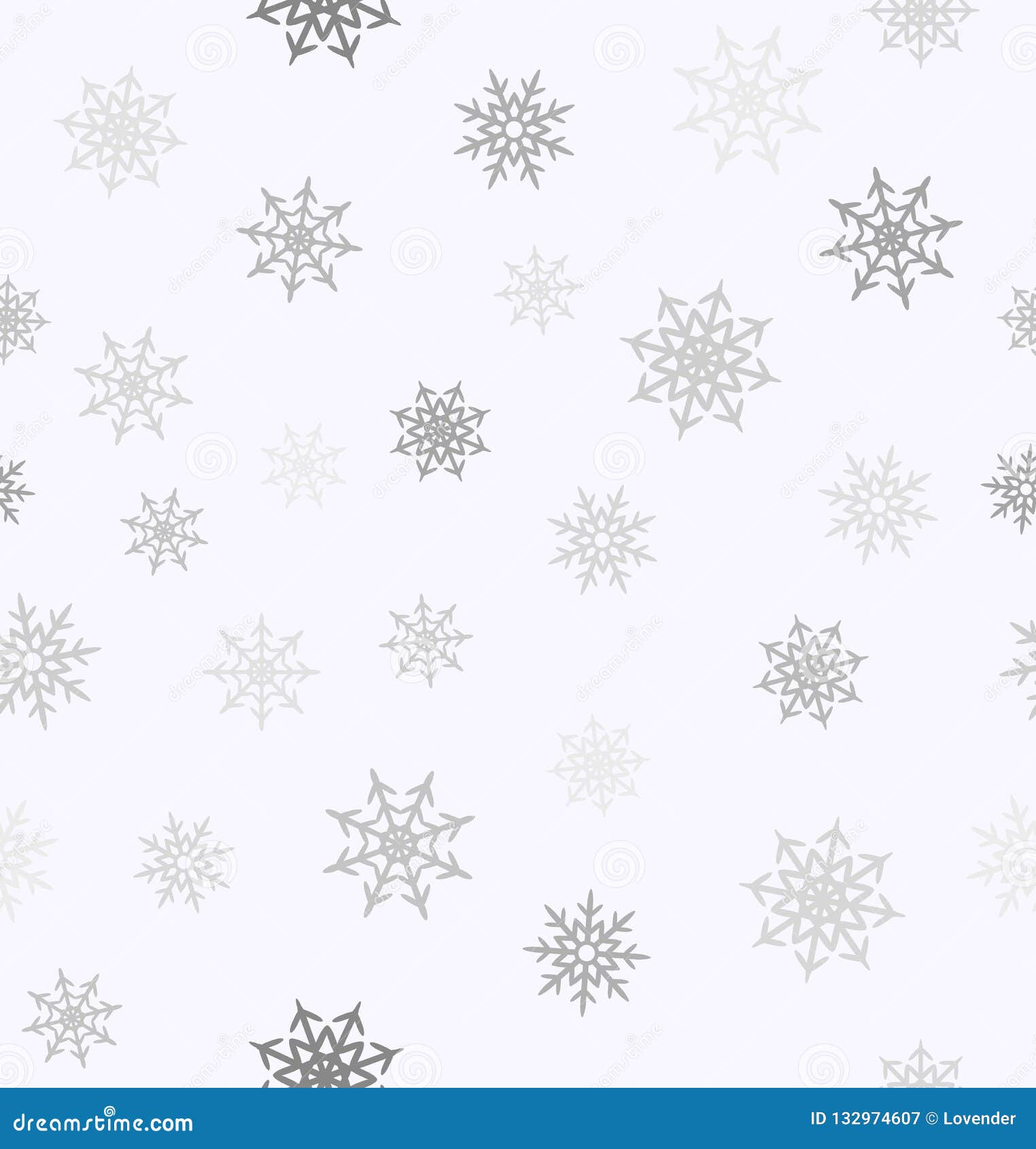Gray Snowflake Pattern. Seamless Vector Stock Vector - Illustration of ...