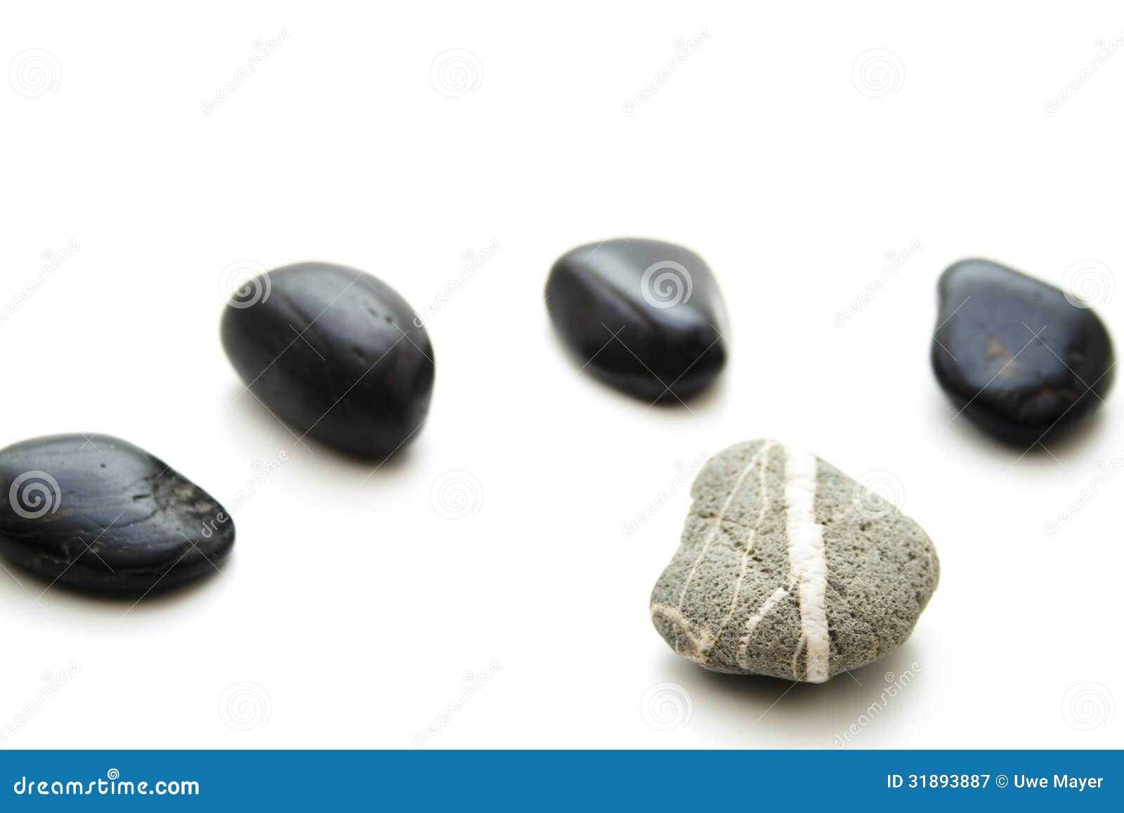 Gray Stone with Stripe and Black Stones Stock Image Image of white
