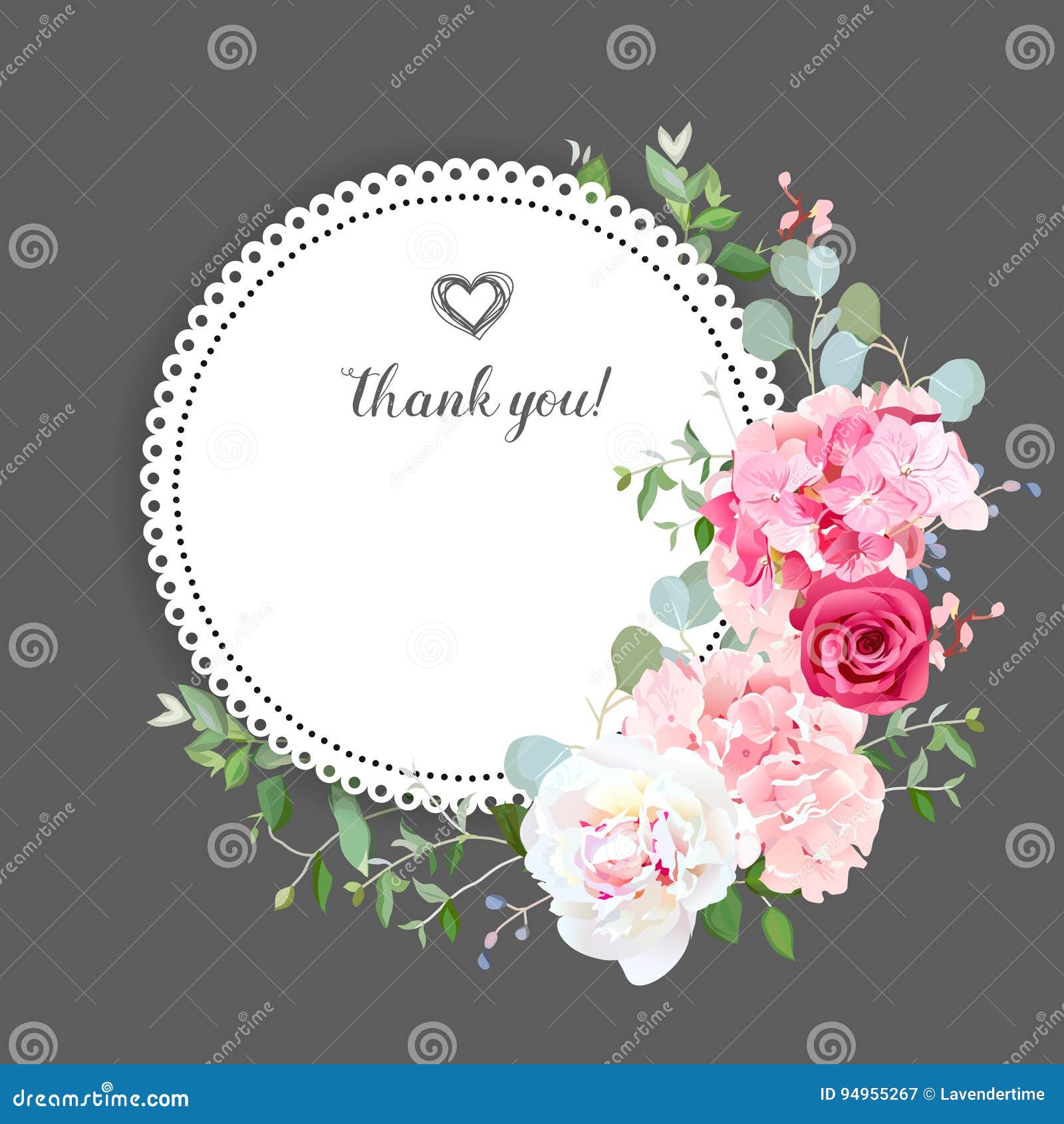 gray stylish floral   card