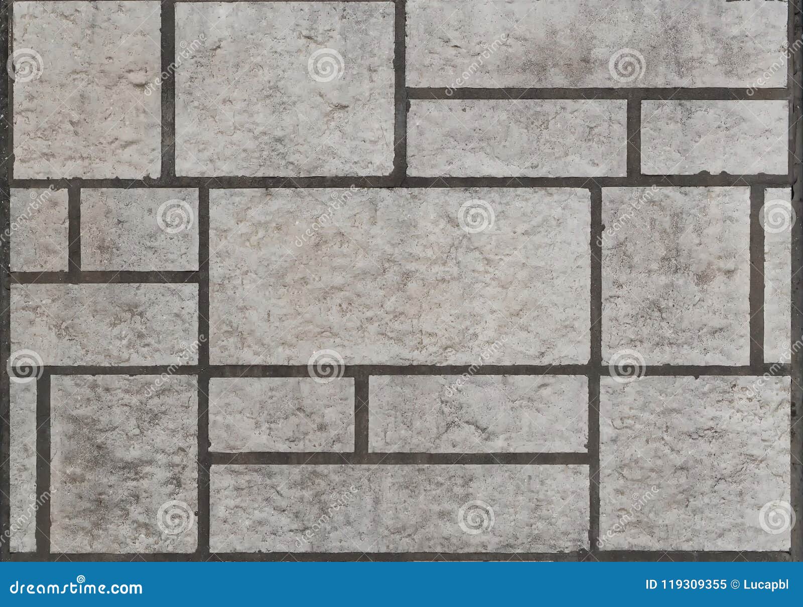 Gray Tile Stone Floor For Exterior Top View Of The Pattern Stock