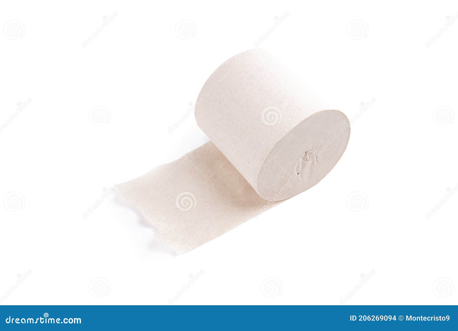 Gray Toilet Paper Roll Isolated on a White Background Stock Photo