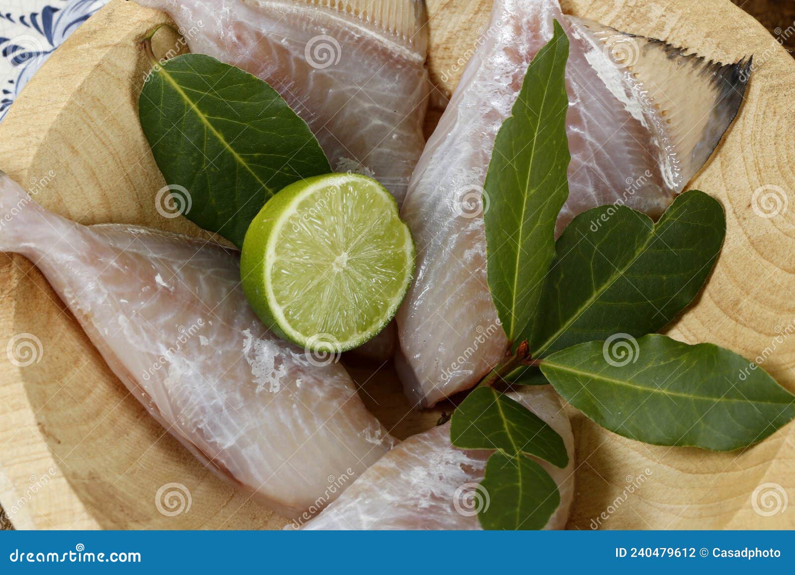 gray triggerfish, or porquinho in portuguese, on rustic bowl