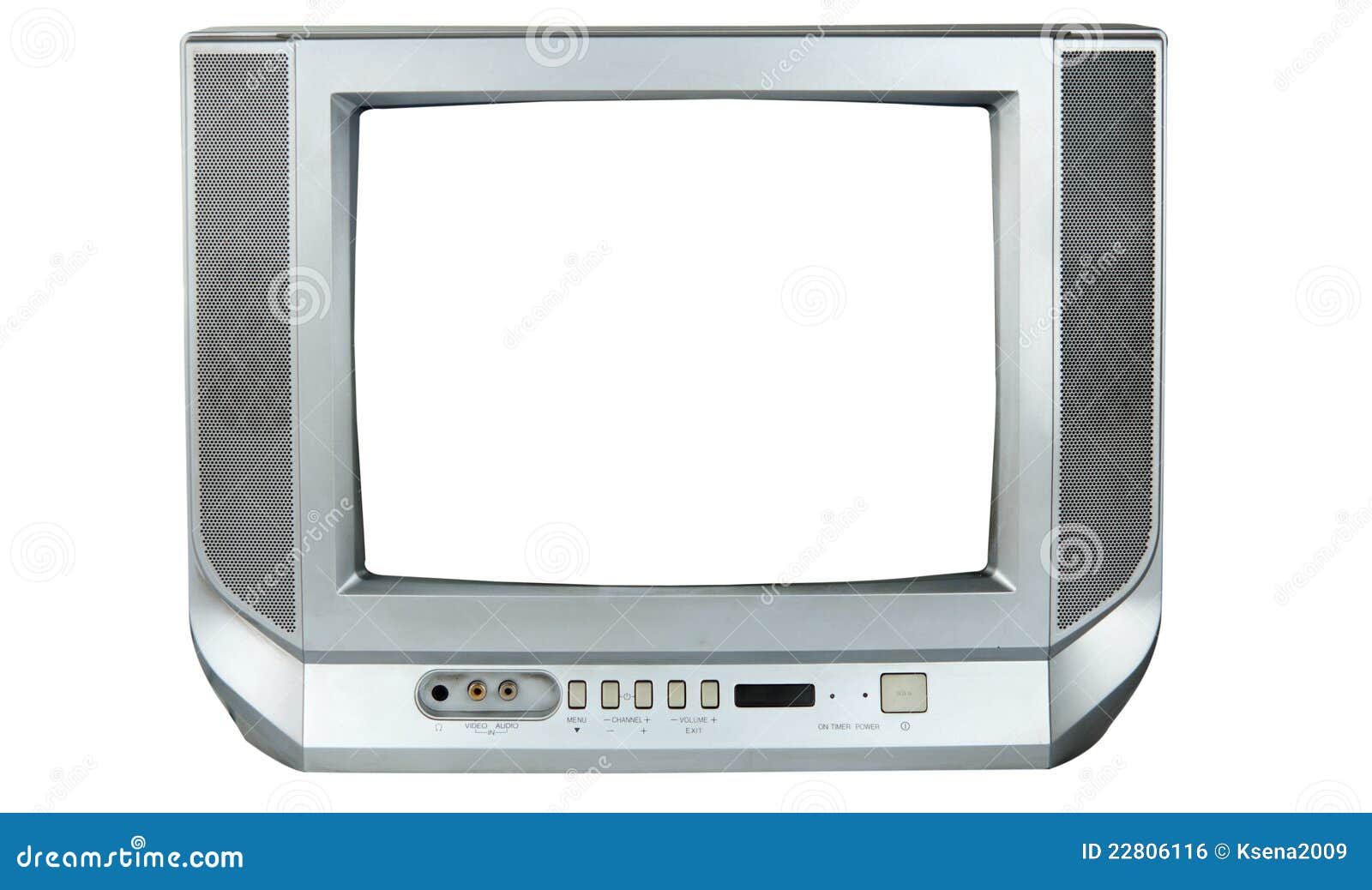 Gray TV isolated stock photo. Image of space, display 22806116