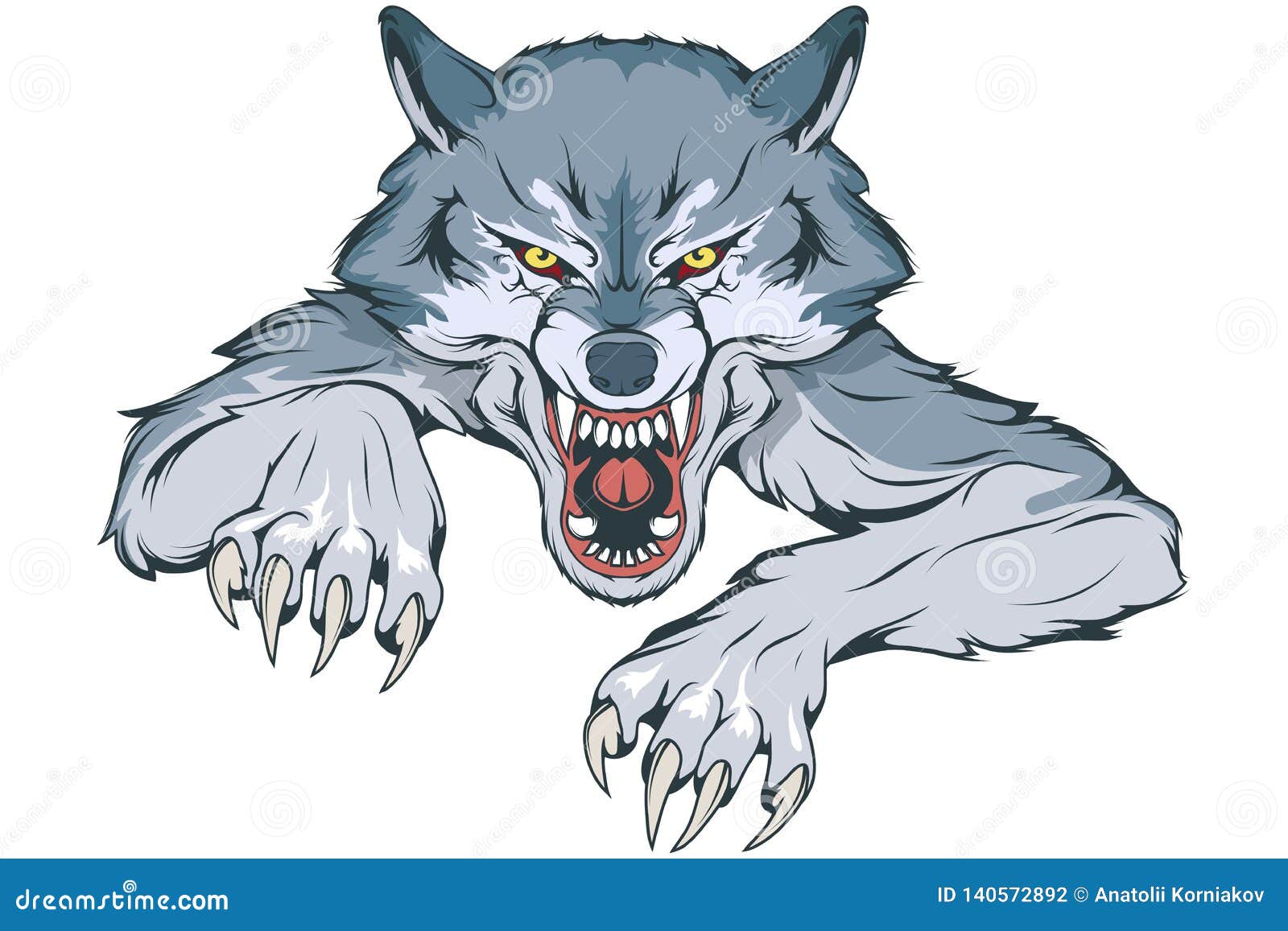 Personagem de desenho animado Animal Wolf - Logotipo, Gráficos