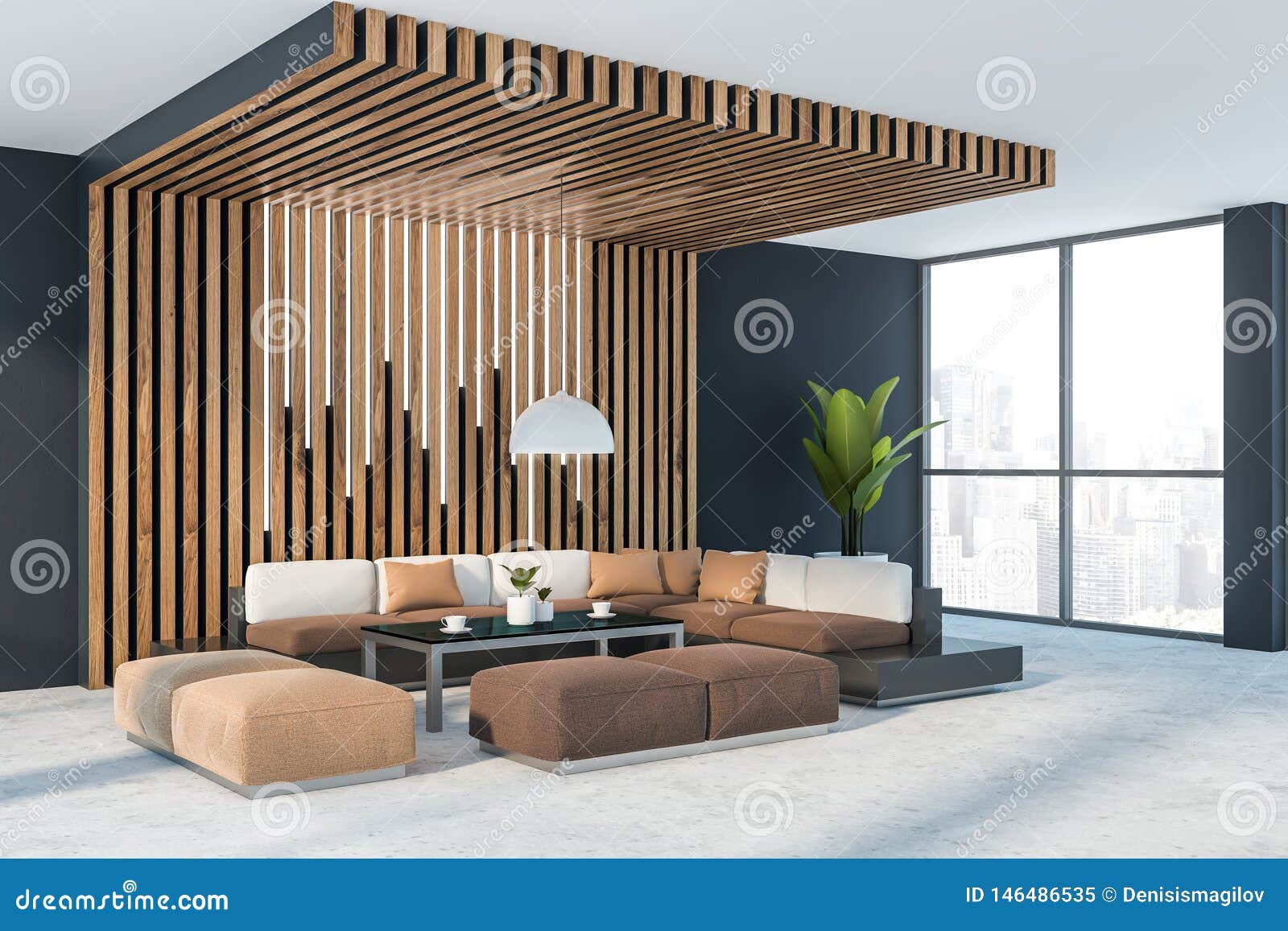 Gray and Wooden Office Waiting Room Corner Stock Illustration -  Illustration of clean, area: 146486535