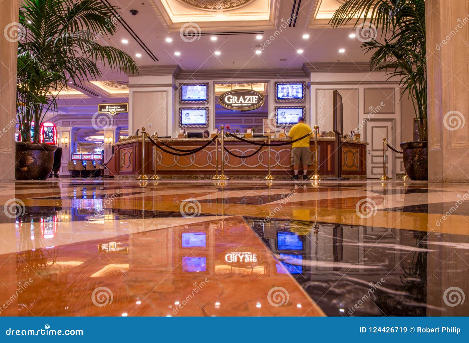 The Grazie Front Desk Of The Venetian Hotel Casino Editorial