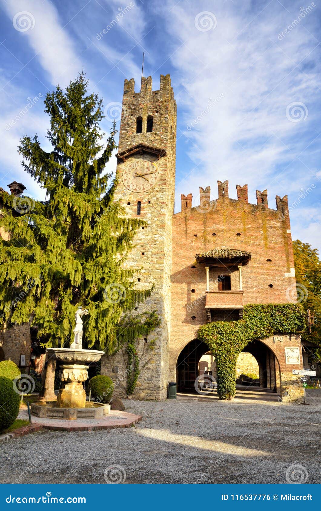 tourist destination in northern italy, grazzano visconti