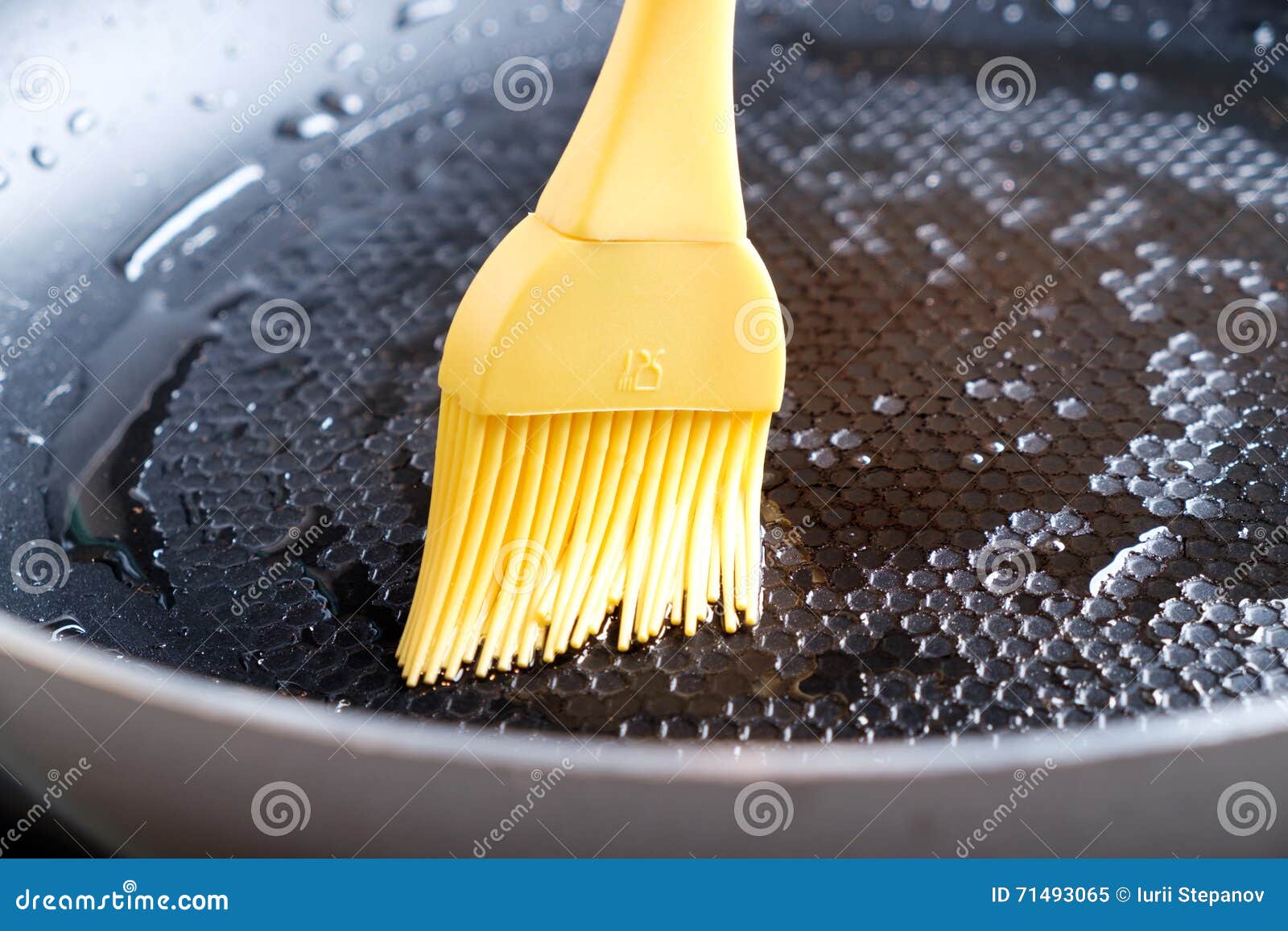 Greasing Pan by Silicone Brush Stock Image Image of dripping