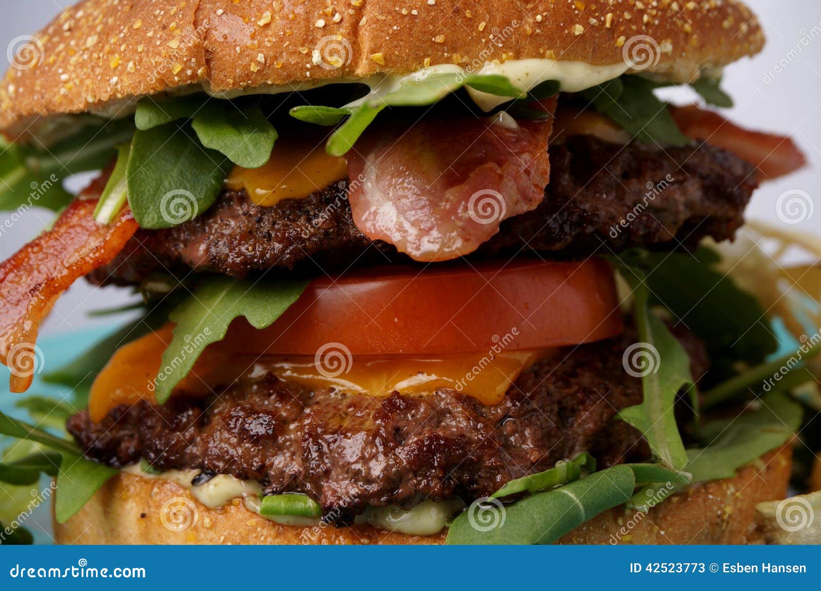 Great Bacon and Cheese Burger Stock Image - Image of tasty, cheese