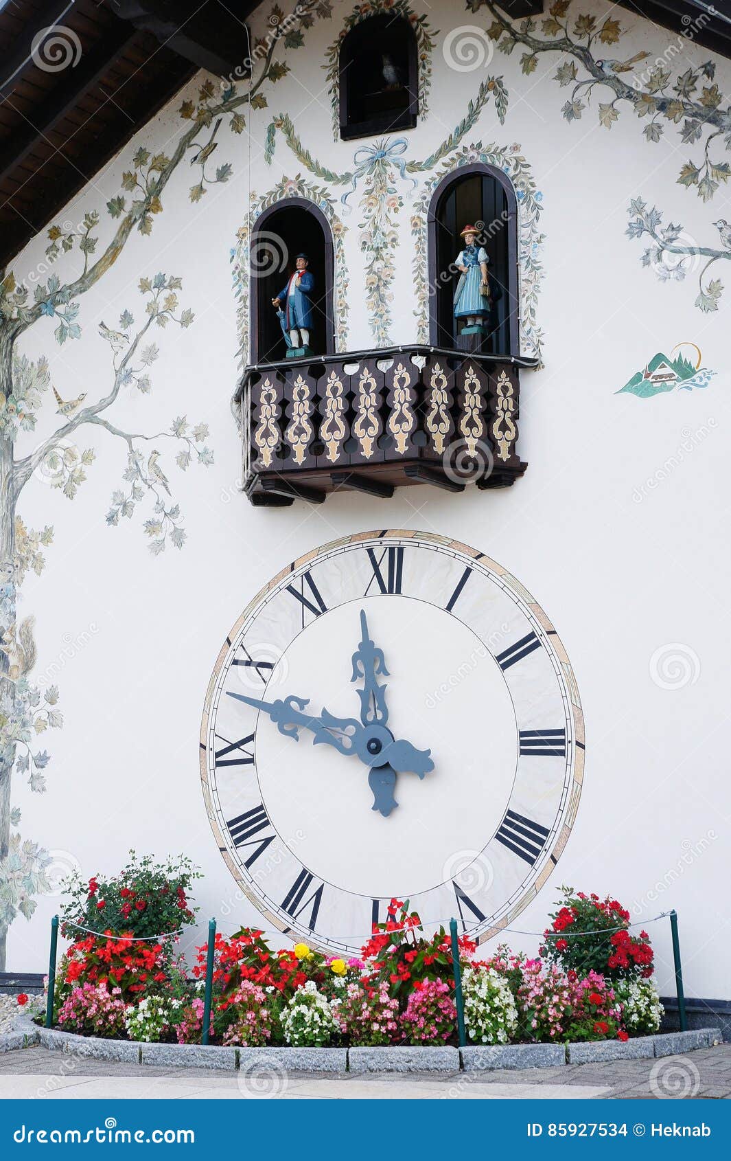 Great Black Forest clock stock photo. Image of painted 85927534