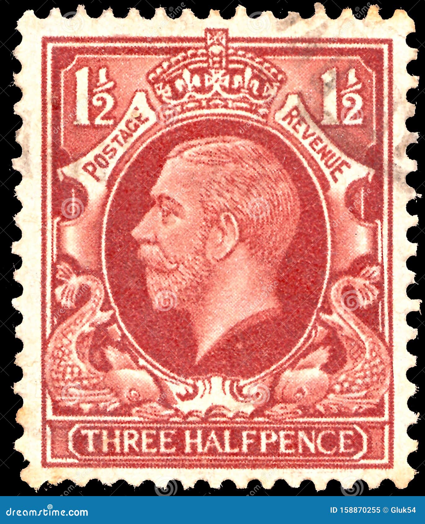 British Postage Stamp with the Image of King George of Great Britain