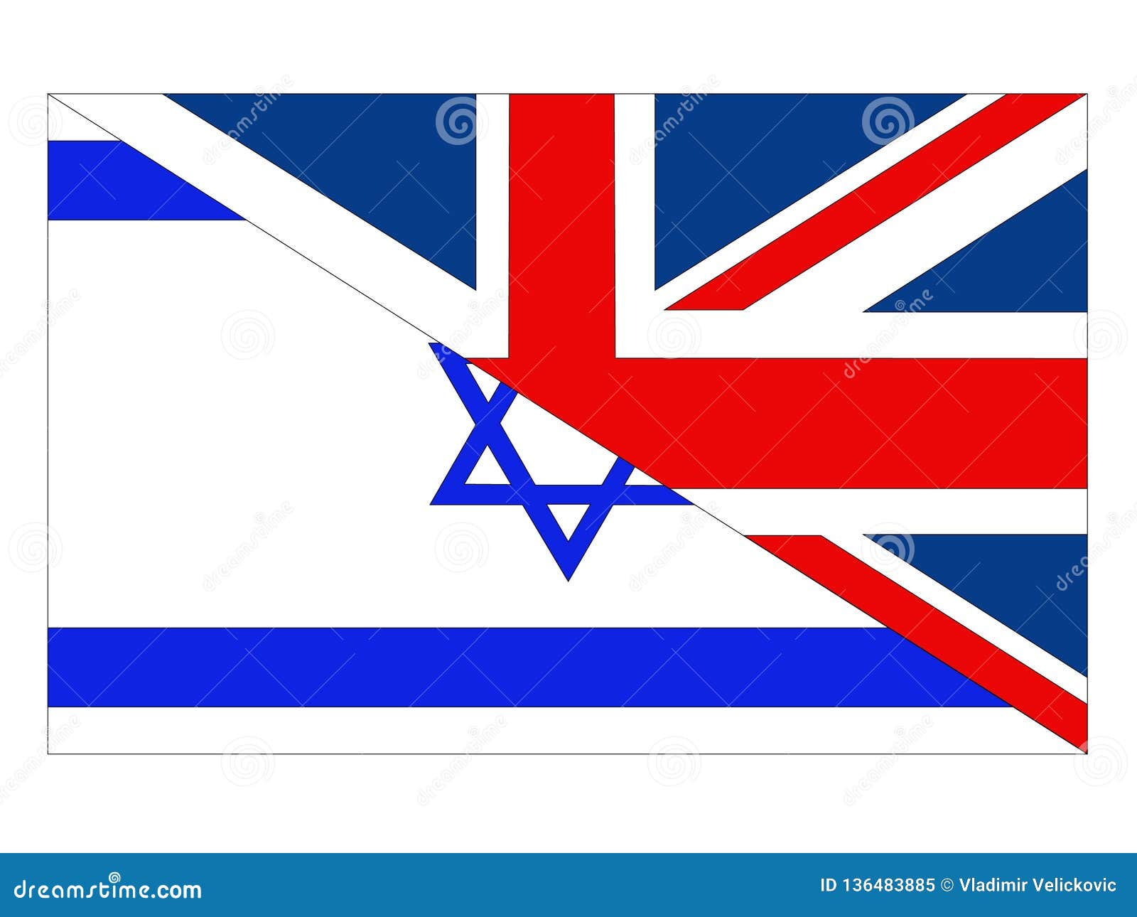 Great Britain and Israel Flags Stock Vector Illustration of cross