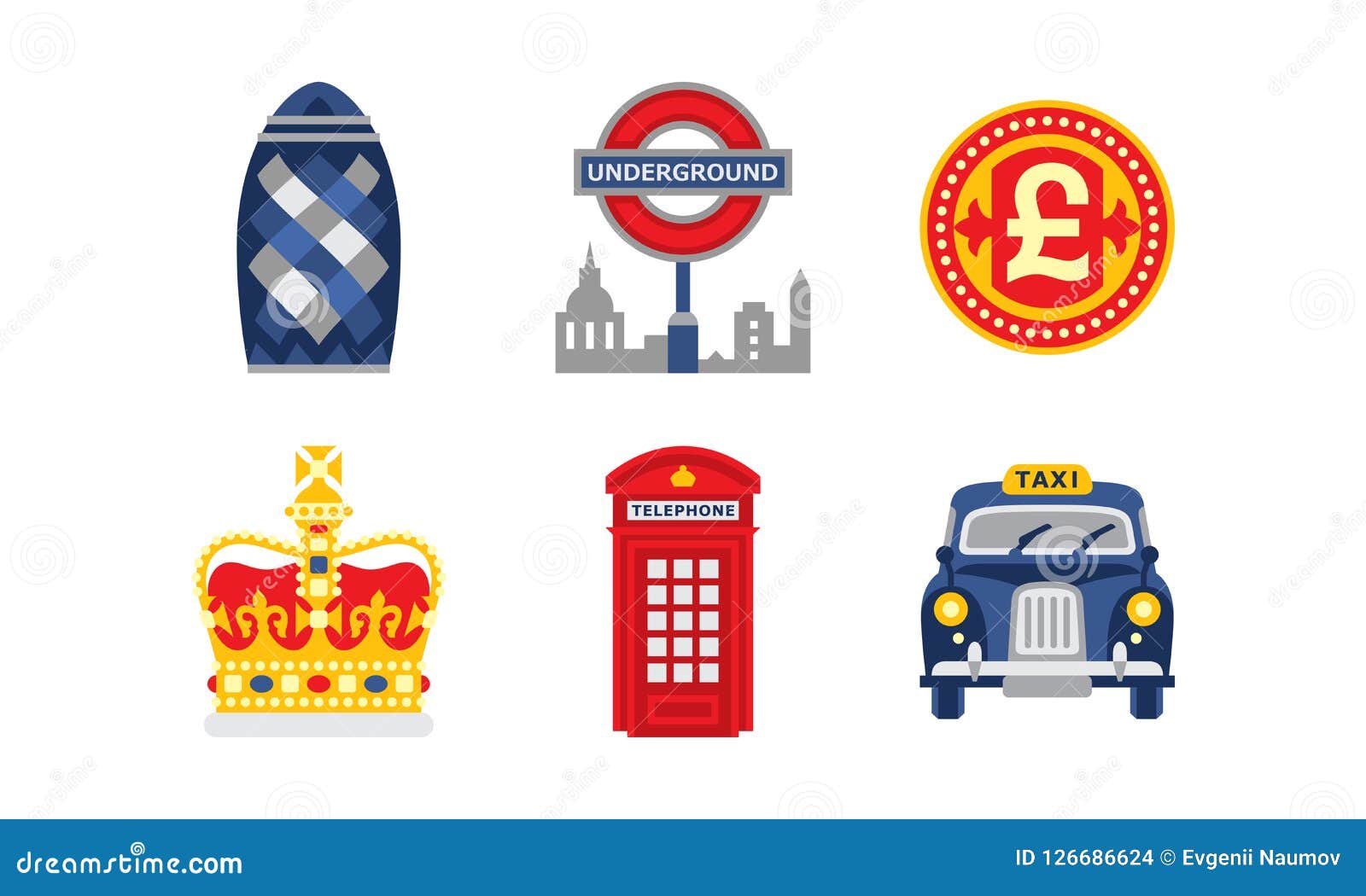 Great Britain National Symbols, United Kingdom Design Elements Vector  Illustration On A White Background Editorial Stock Image - Illustration Of  Icon, Drawing: 126686624