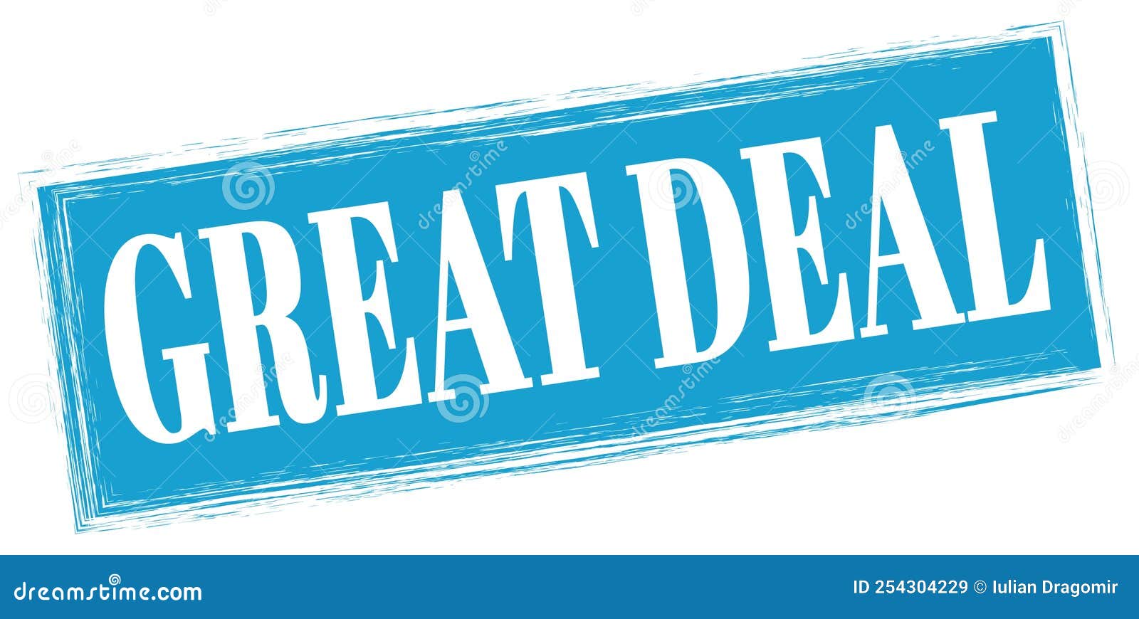 GREAT DEAL Text Written on Blue Stamp Sign Stock Illustration