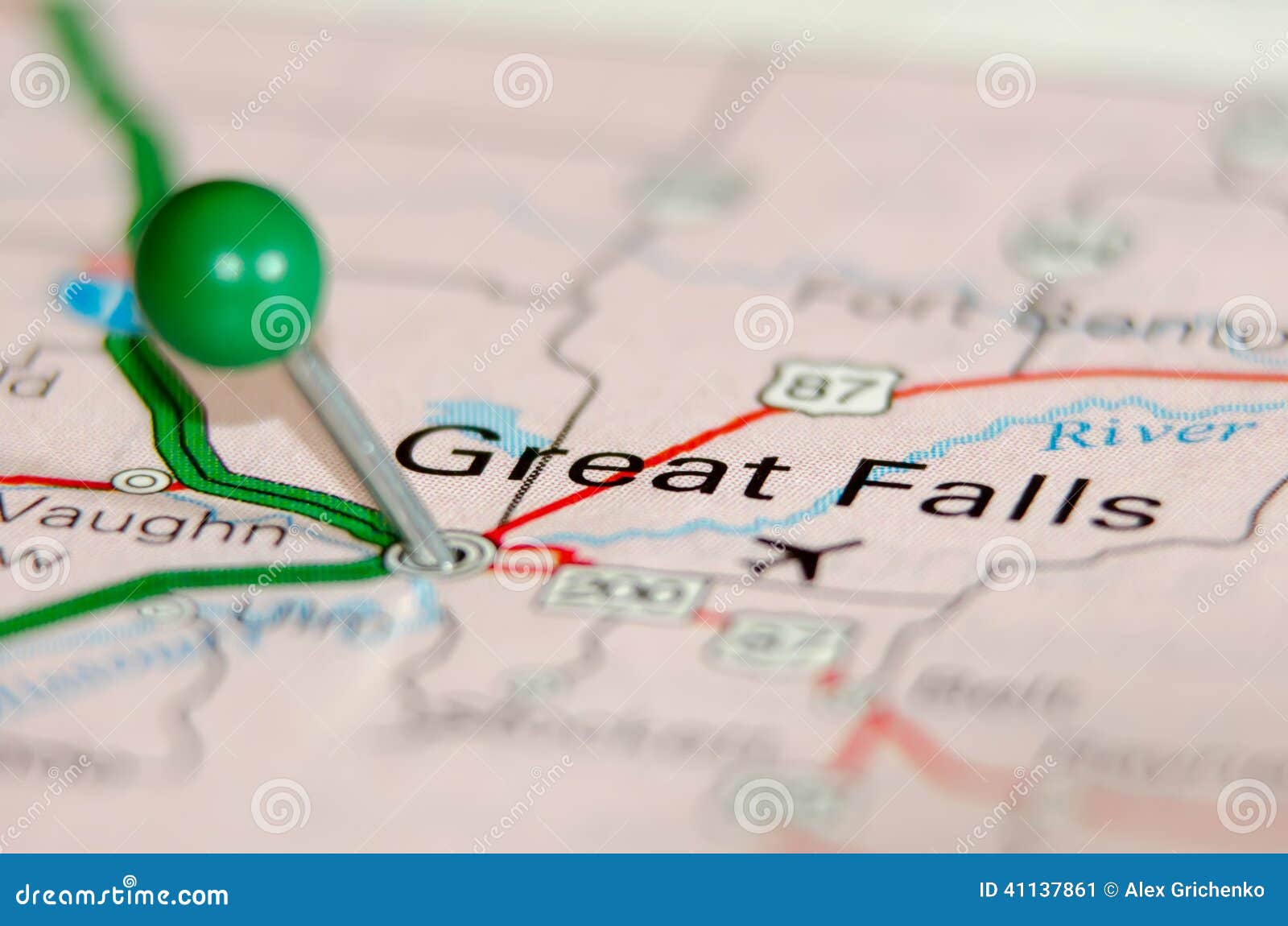 Great falls city pin stock image. Image of river, north 41137861