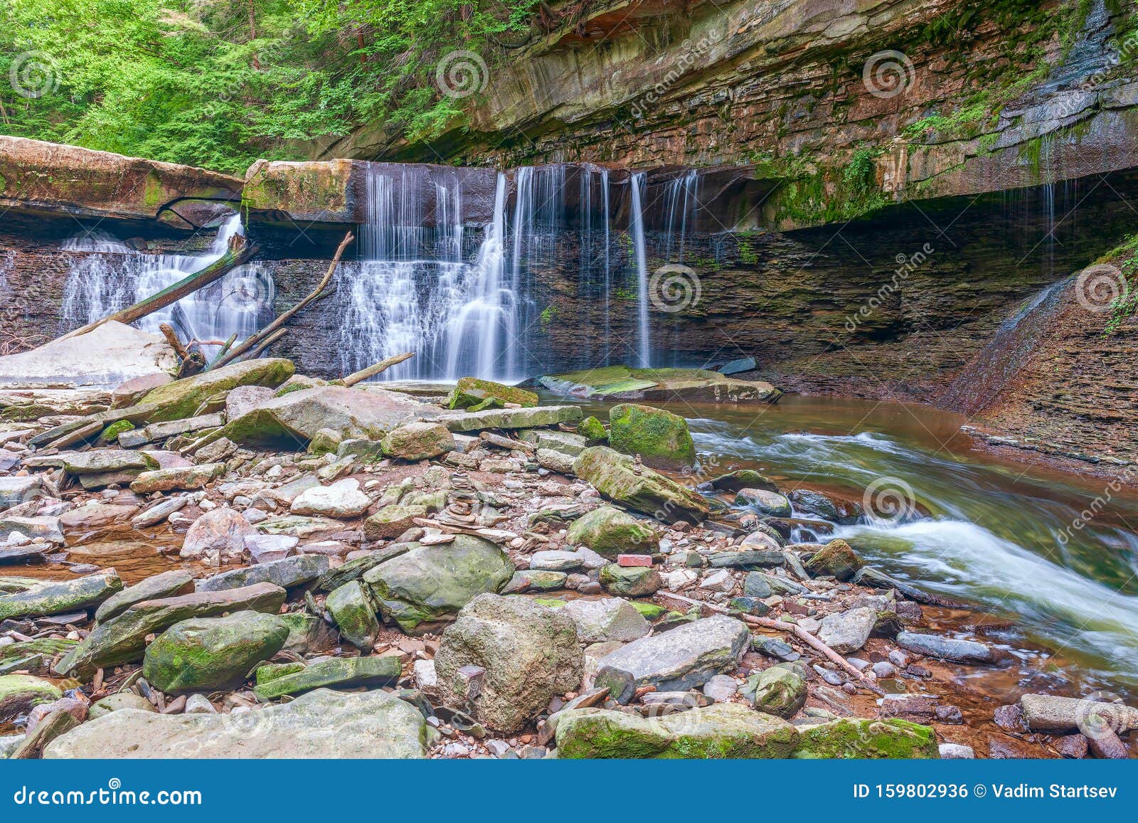 Great Falls  Of Tinkers Creek In Viaduct Park Bedford  Ohio  