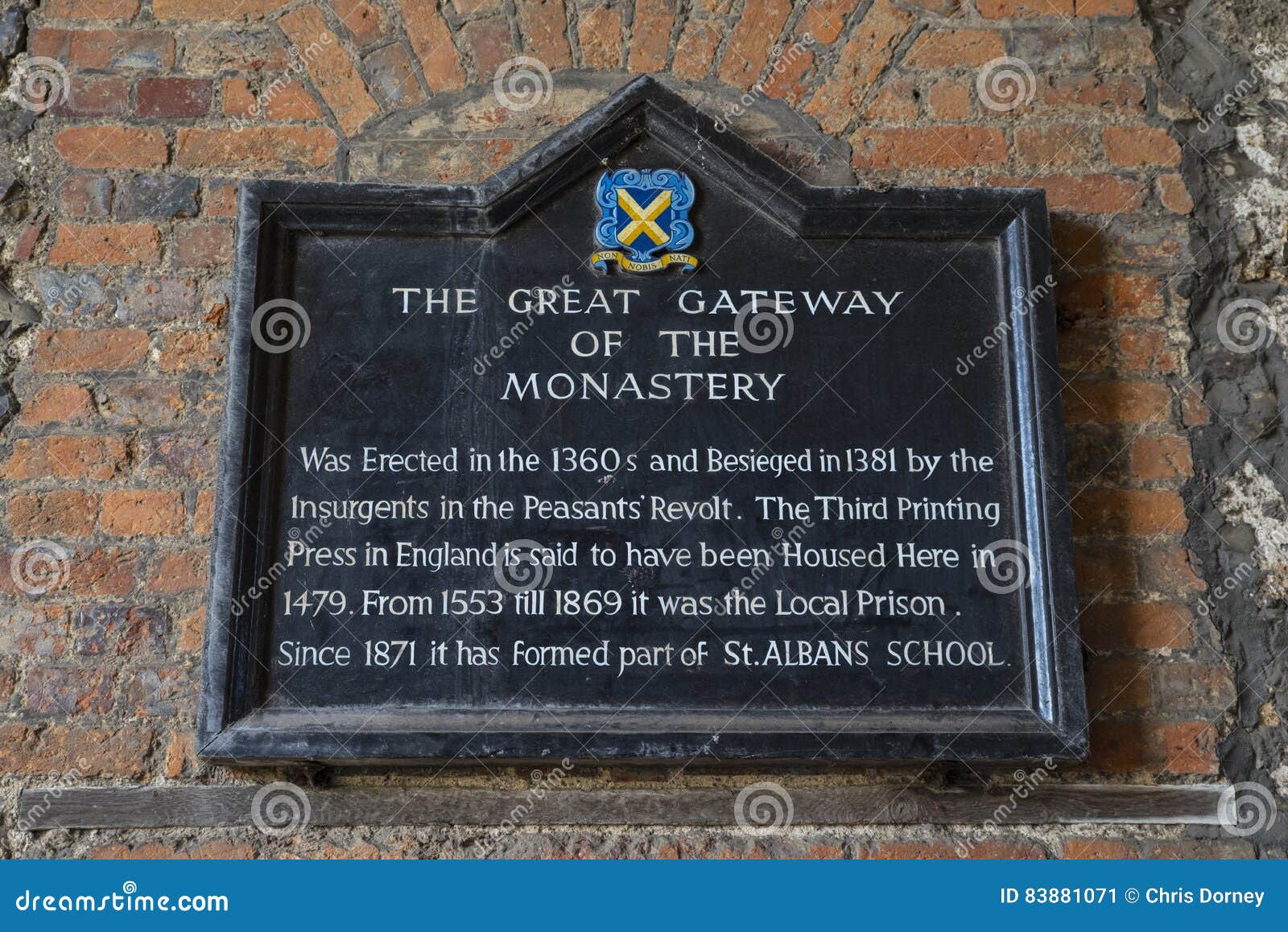 Great Gateway of the Monastery in St. Albans Stock Image Image of