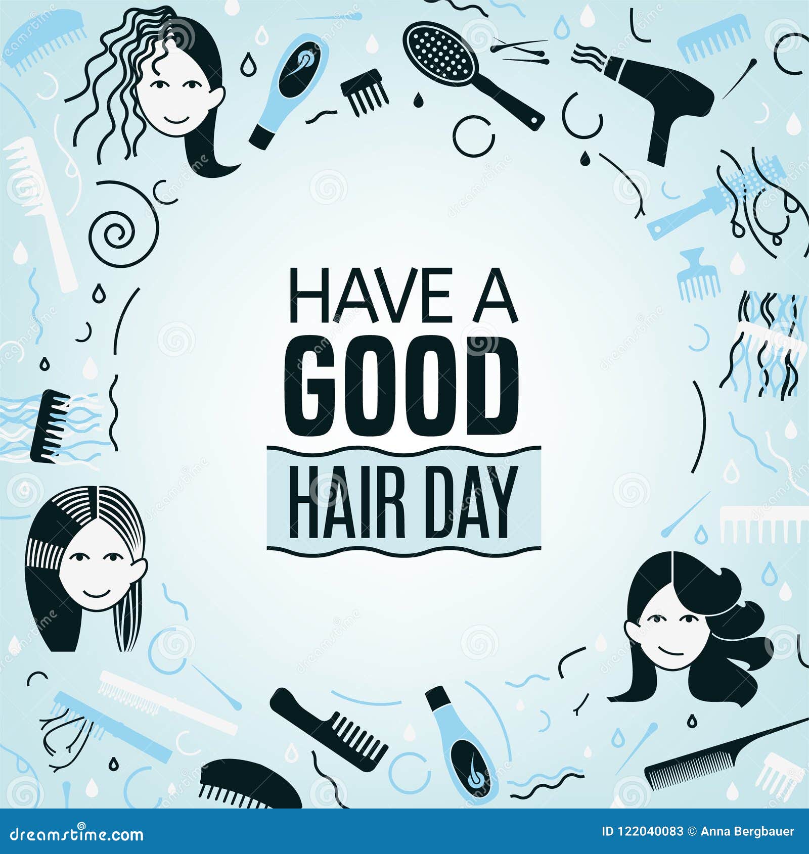 Great hair day stock vector. Illustration of brush, beautiful 122040083