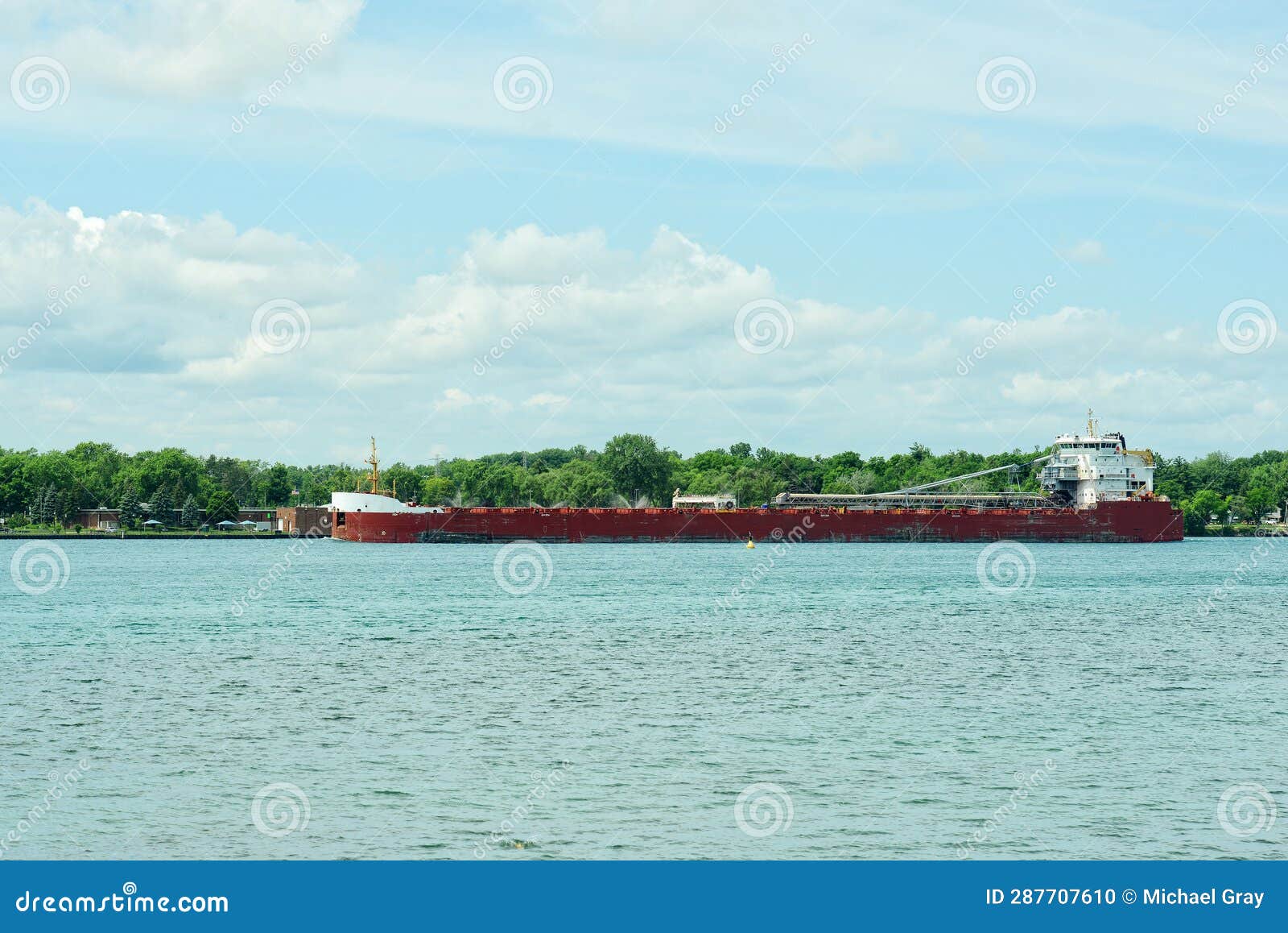 Great Lakes Ship on the St Clair River in Ontario Stock Photo Image