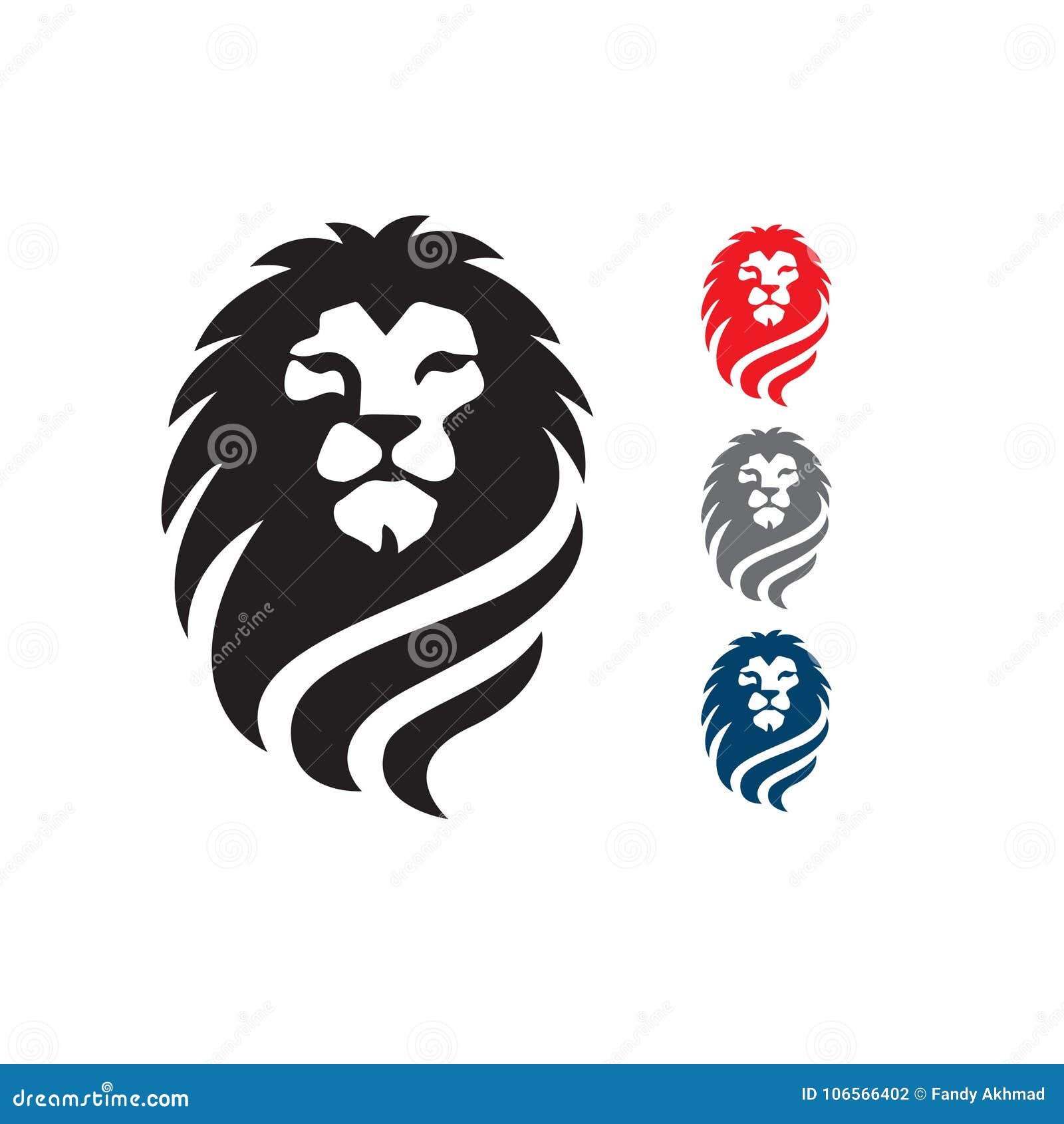 Lion Head King Jungle Logo Design Stock Vector (Royalty Free