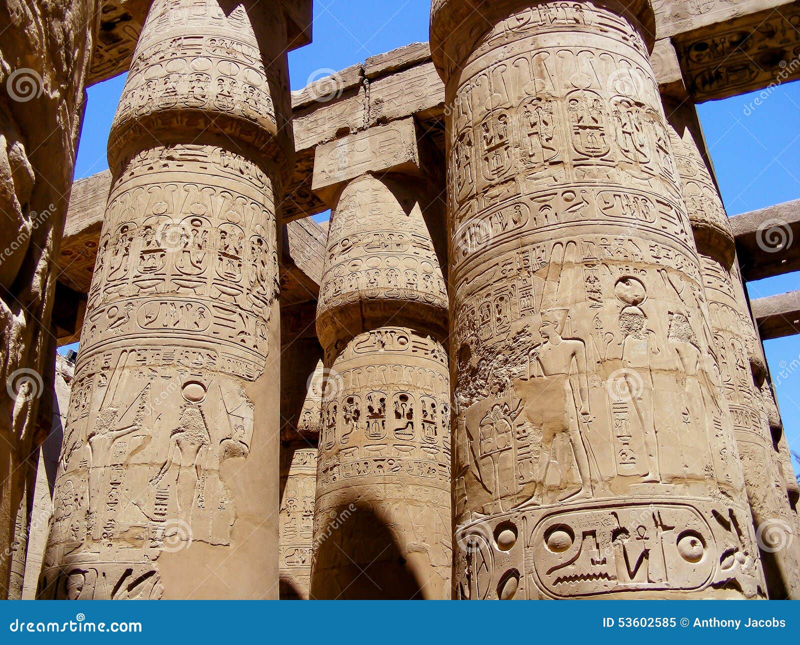 The Great Pillars Of Karnak. Stock Photo Image 53602585