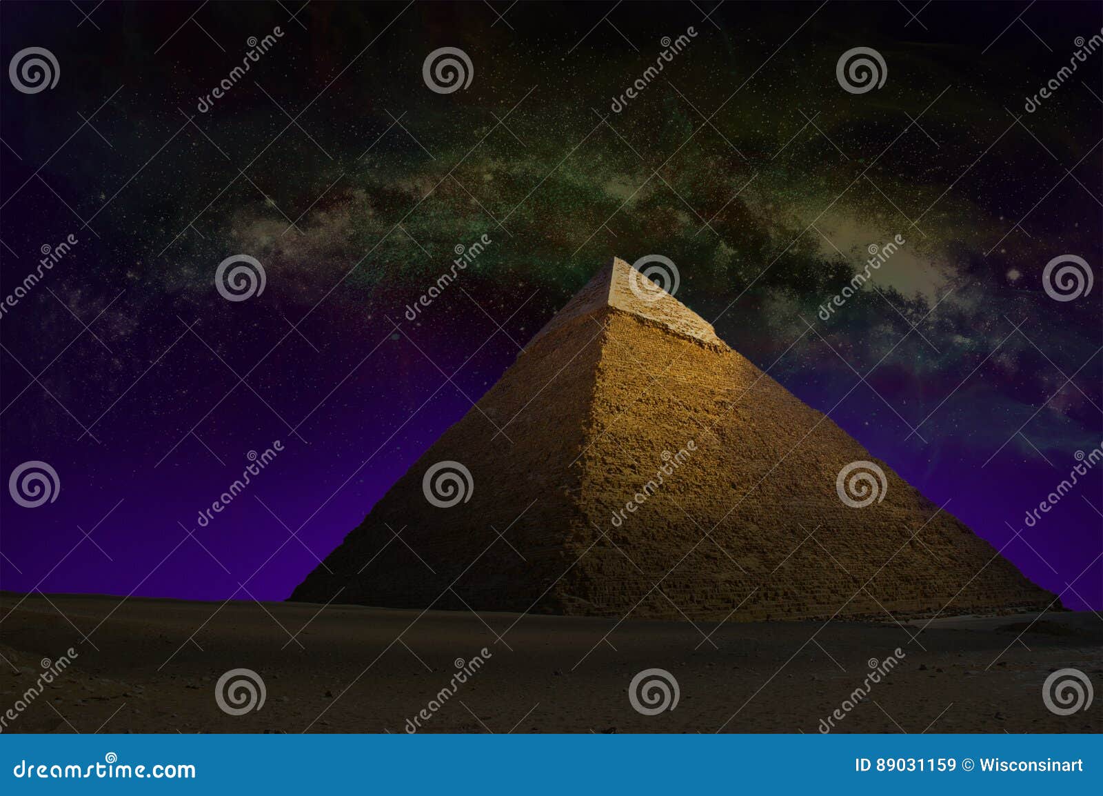 great pyramid, egypt, sky stars