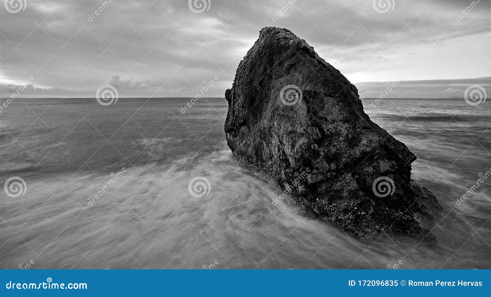 great rock in the middle of the sea