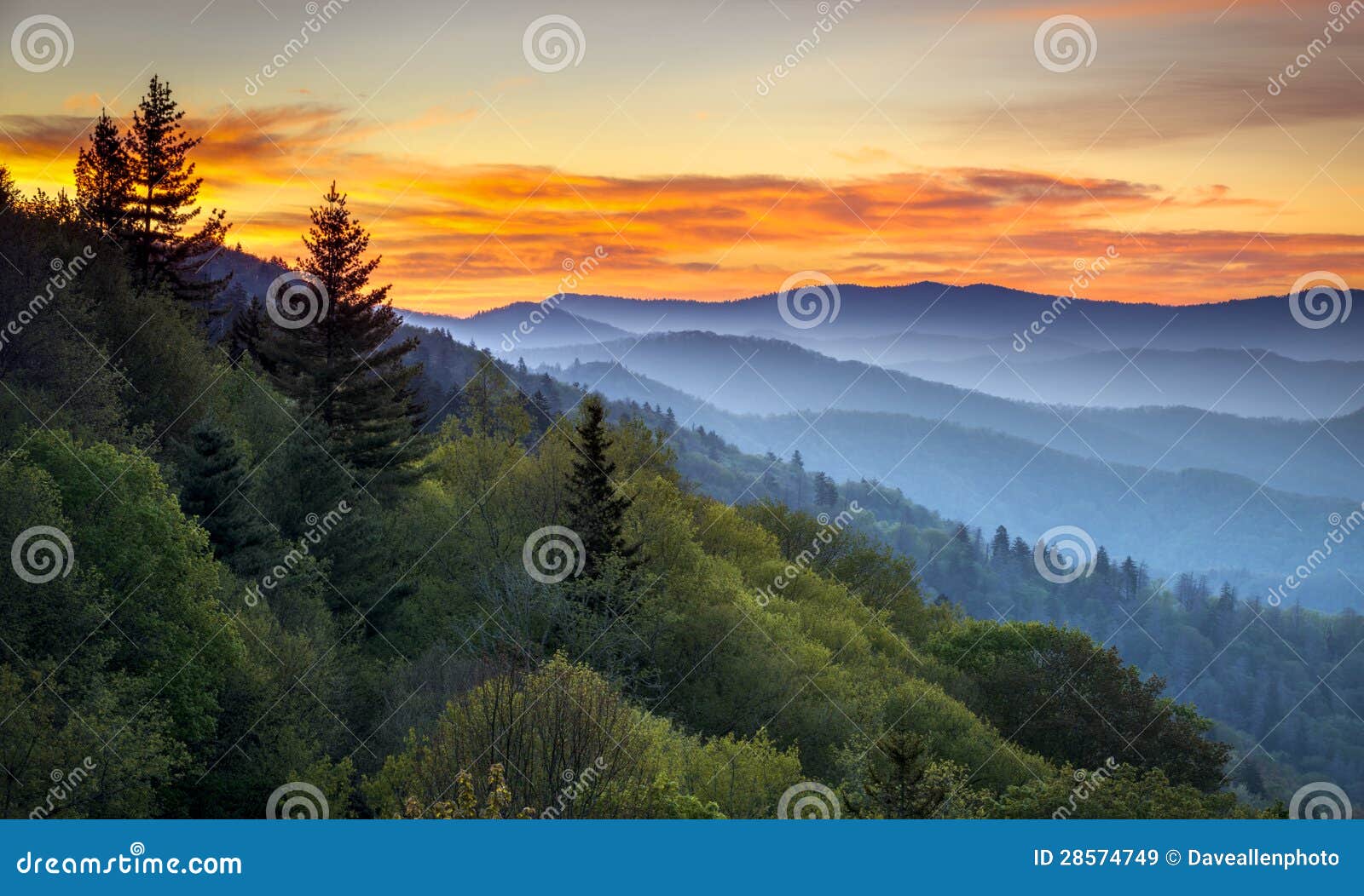 great smoky mountains national park scenic sunrise landscape
