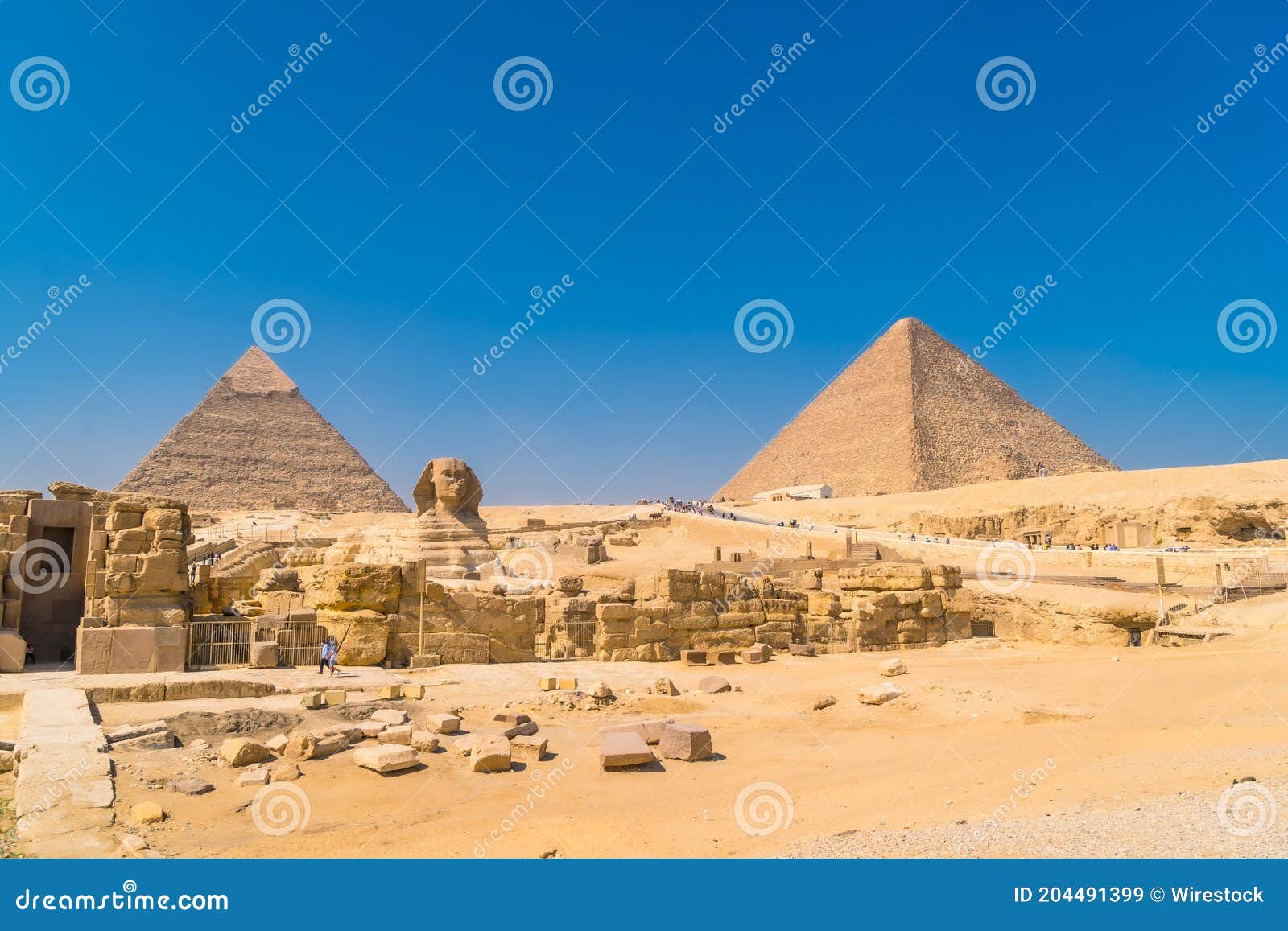 great sphinx of giza and whence the pyramids of giza cairo, egypt