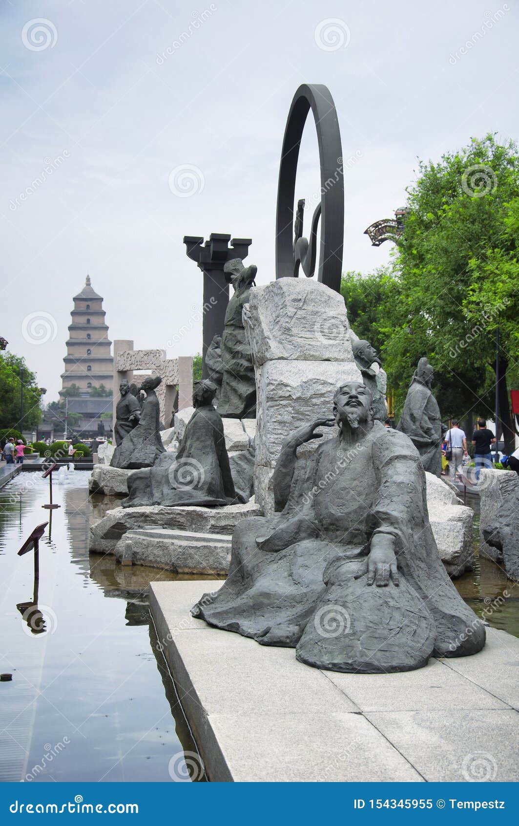 Great Tang All Day Mall Sculpture Area Xian Editorial Image - Image of  great, china: 154345955