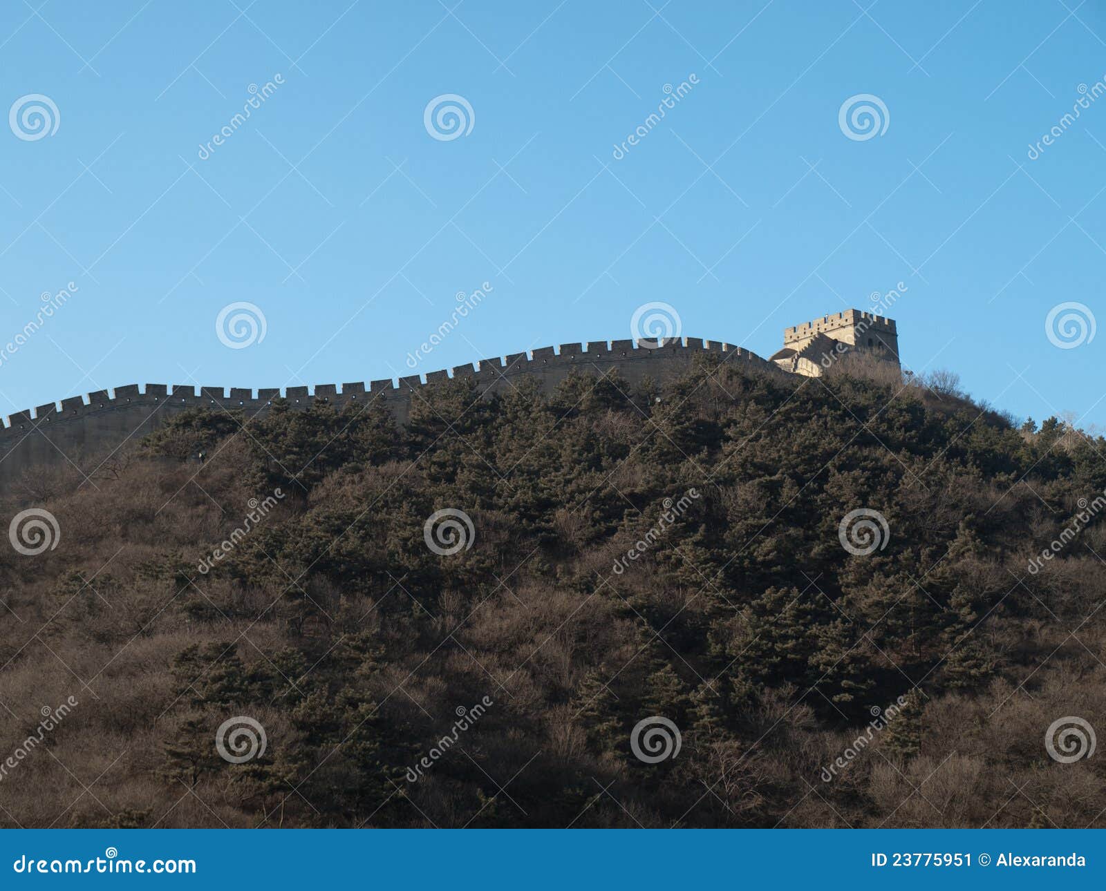 View of the great wall of China in Beijing, China