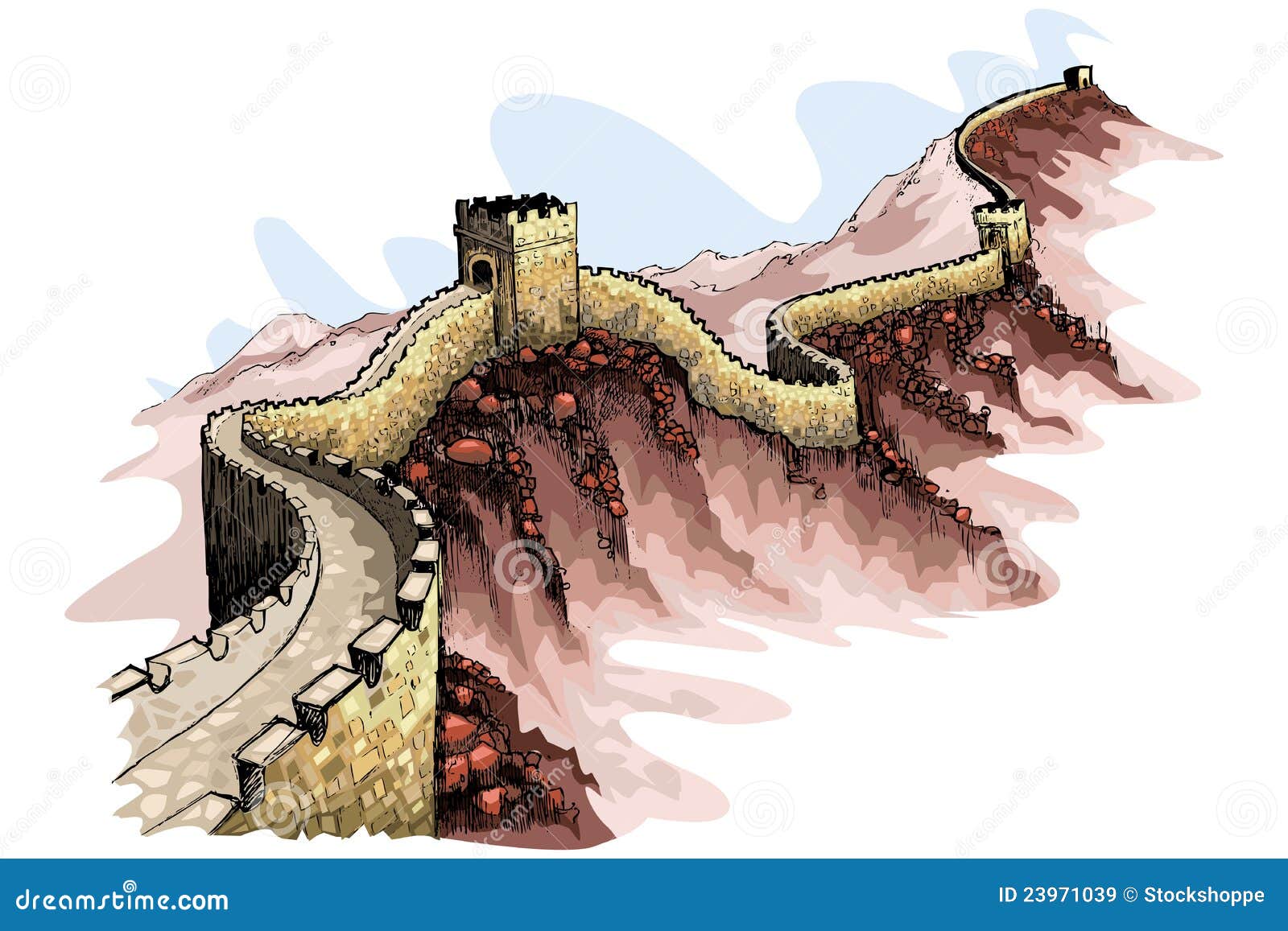 great wall of china illustration