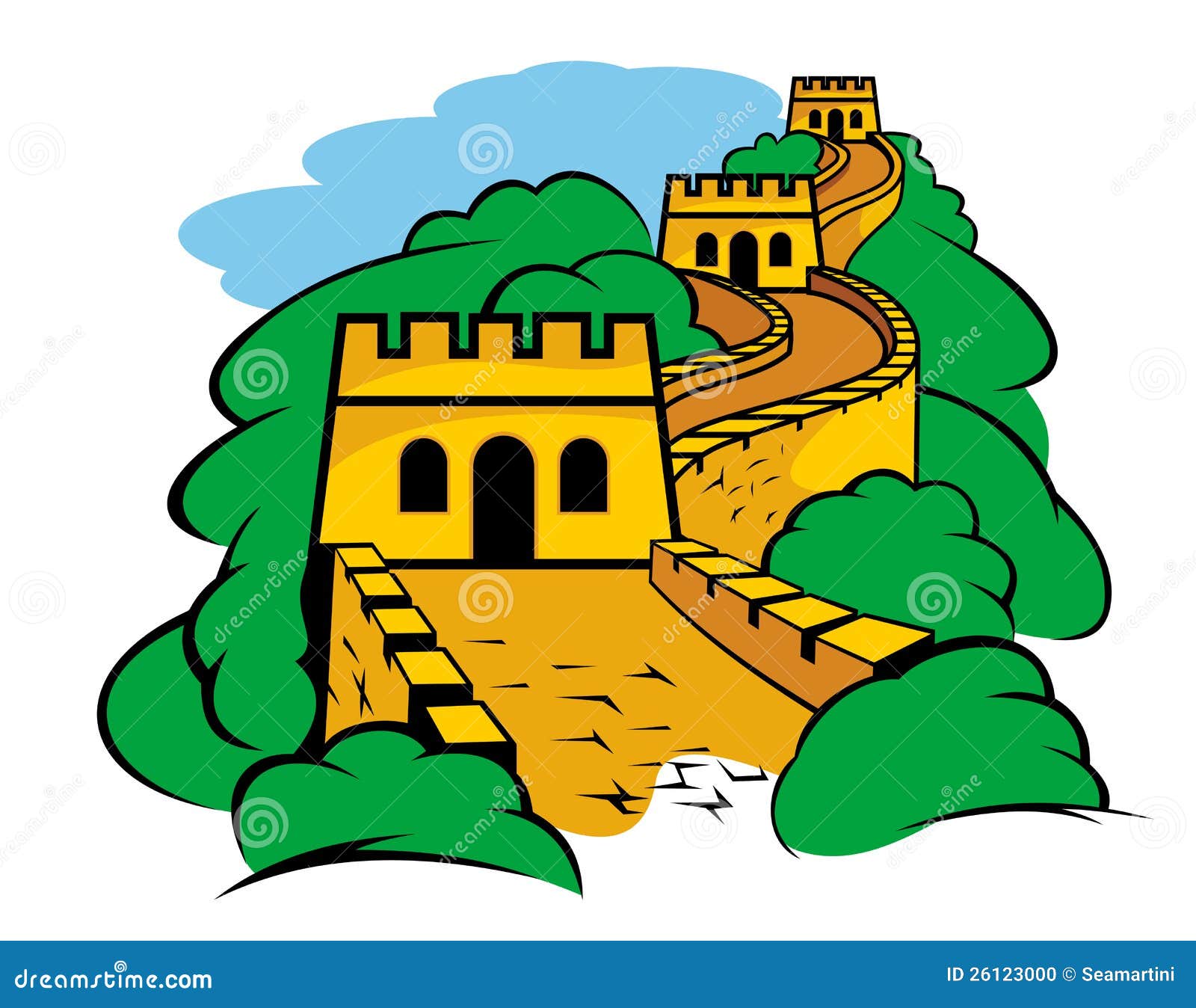 great wall of china illustration