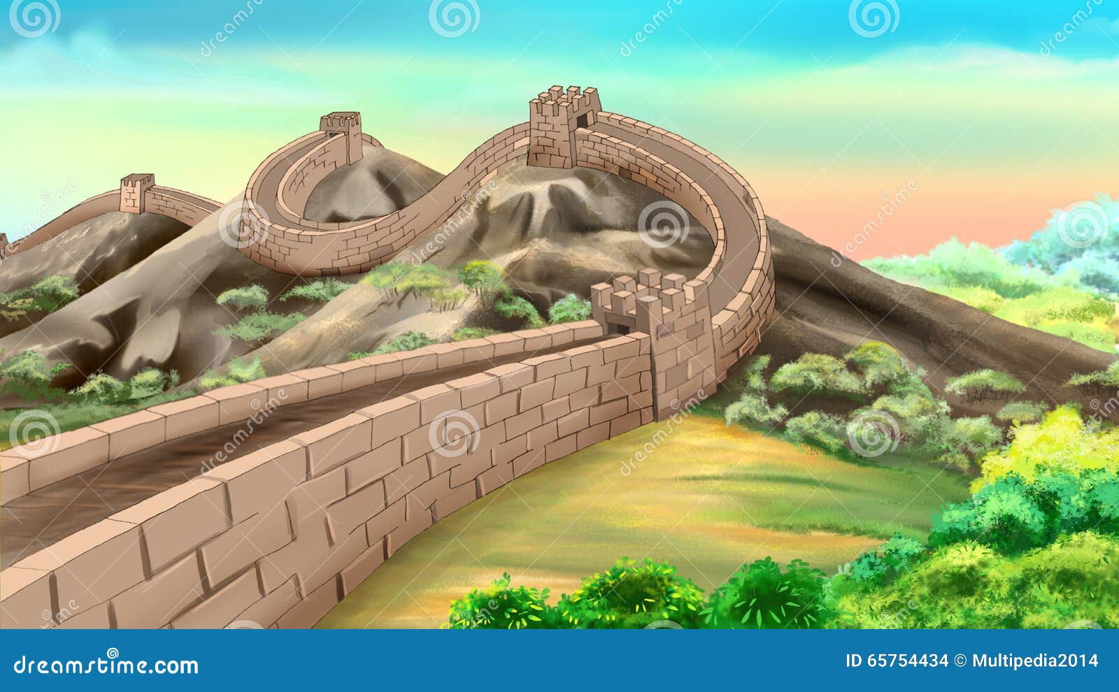 great wall of china illustration