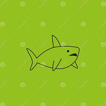 Great White Shark, Silhouette - Vector Stock Vector - Illustration of