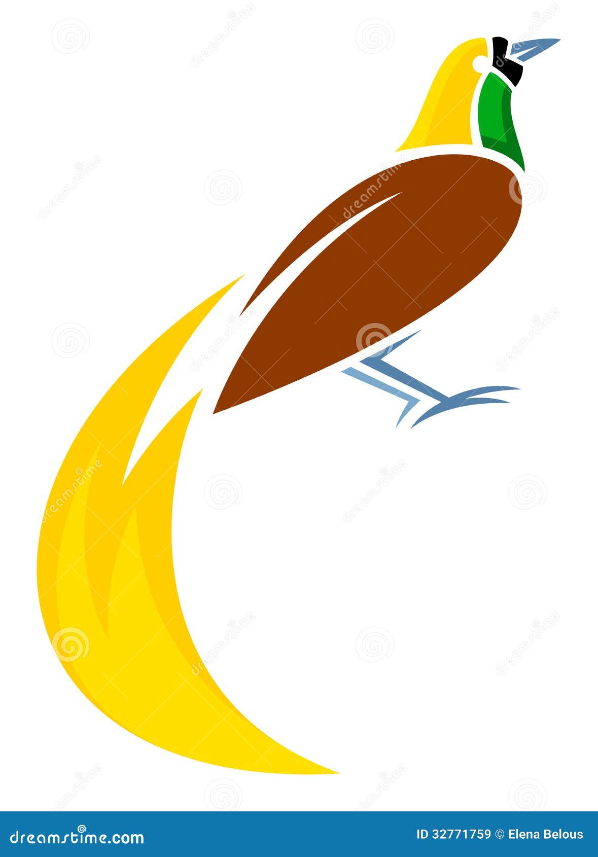 Greater Bird-of-paradise stock vector. Illustration of simplistic - 32771759
