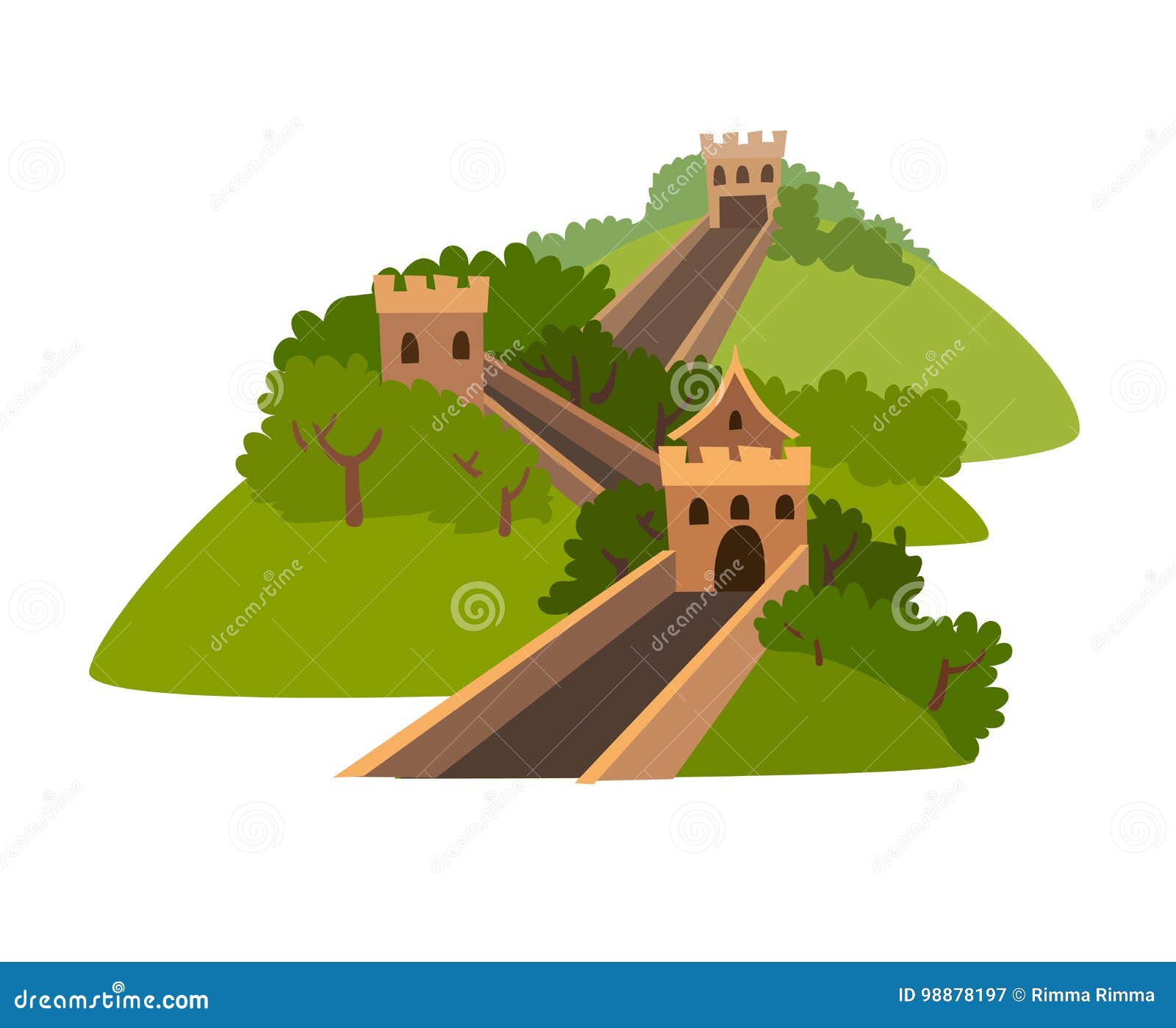 Greatwall Vector Icon Stock Vector Illustration Of China