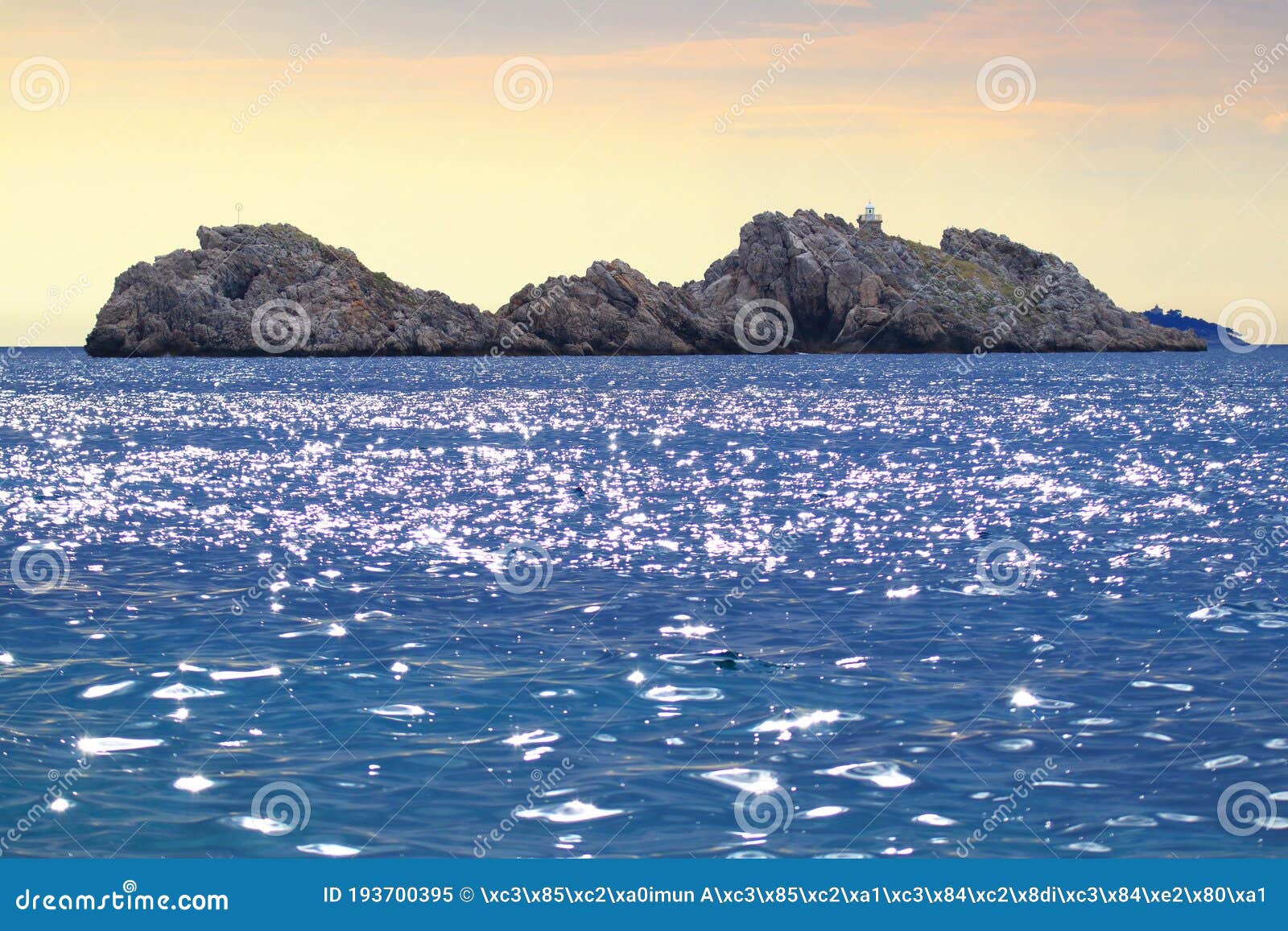 grebeni islets with lighthouse, near dubrovnik travel destination, croatia