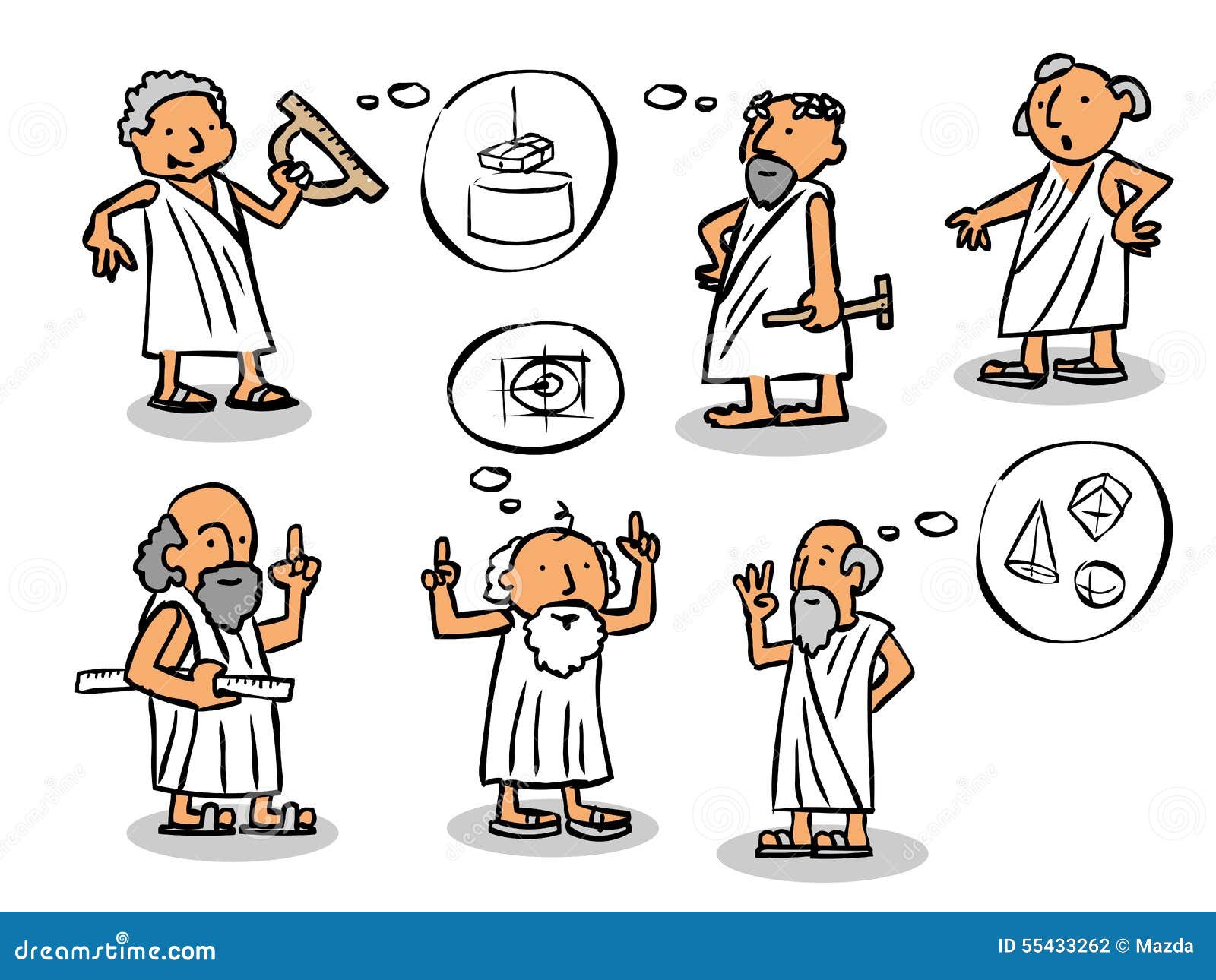 Greccy filozofowie ilustracji. Ilustracja złożonej z kompas - 55433262