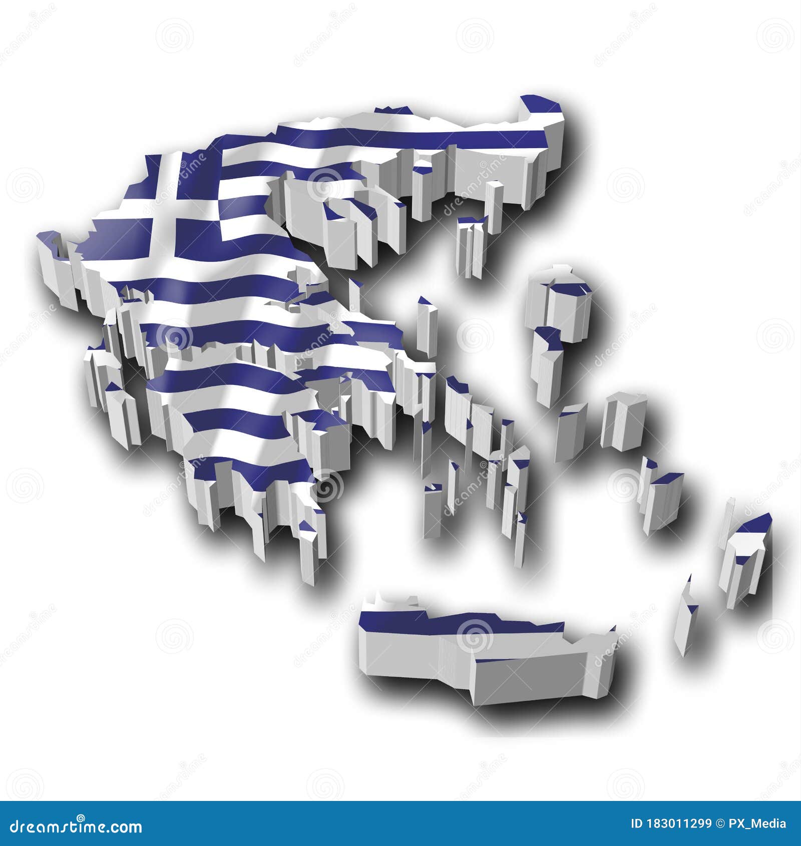Pegatinas 3d países-banderas Grecia Greece 6er set con formas 5-300687