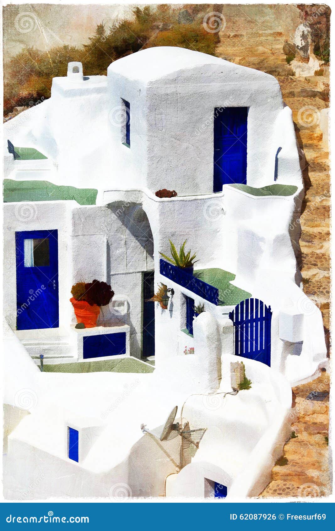 Greece, Houses of Santorini Stock Photo - Image of artistic, santorini:  62087926
