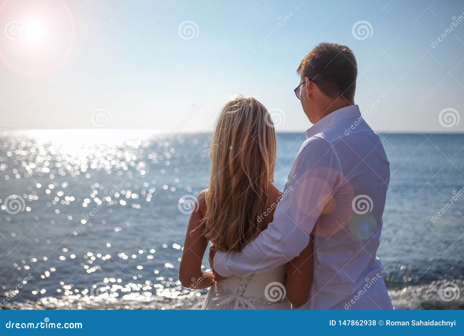 Greece, Santorini, Oia. September 17, 2014: a Couple of Newly Married