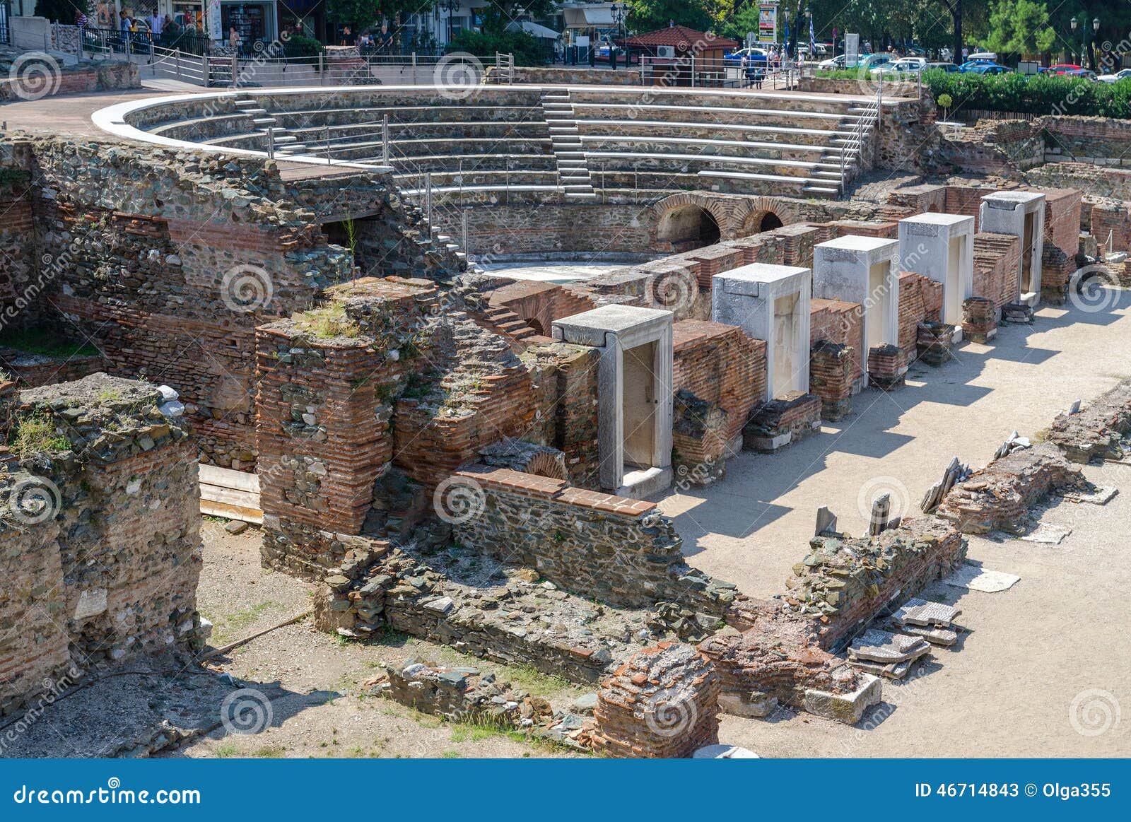 greece, thessaloniki, the ruins of the roman forum (i - iv century ad.)