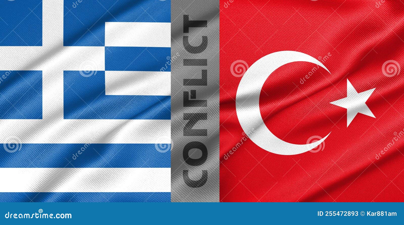 Greece and Turkey Flags. Flag Greece and Flag Turkey, Conflict Greece