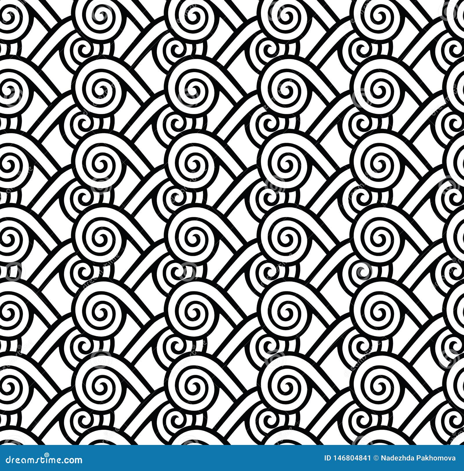 greece vintage ethnic seamless pattern with swirls