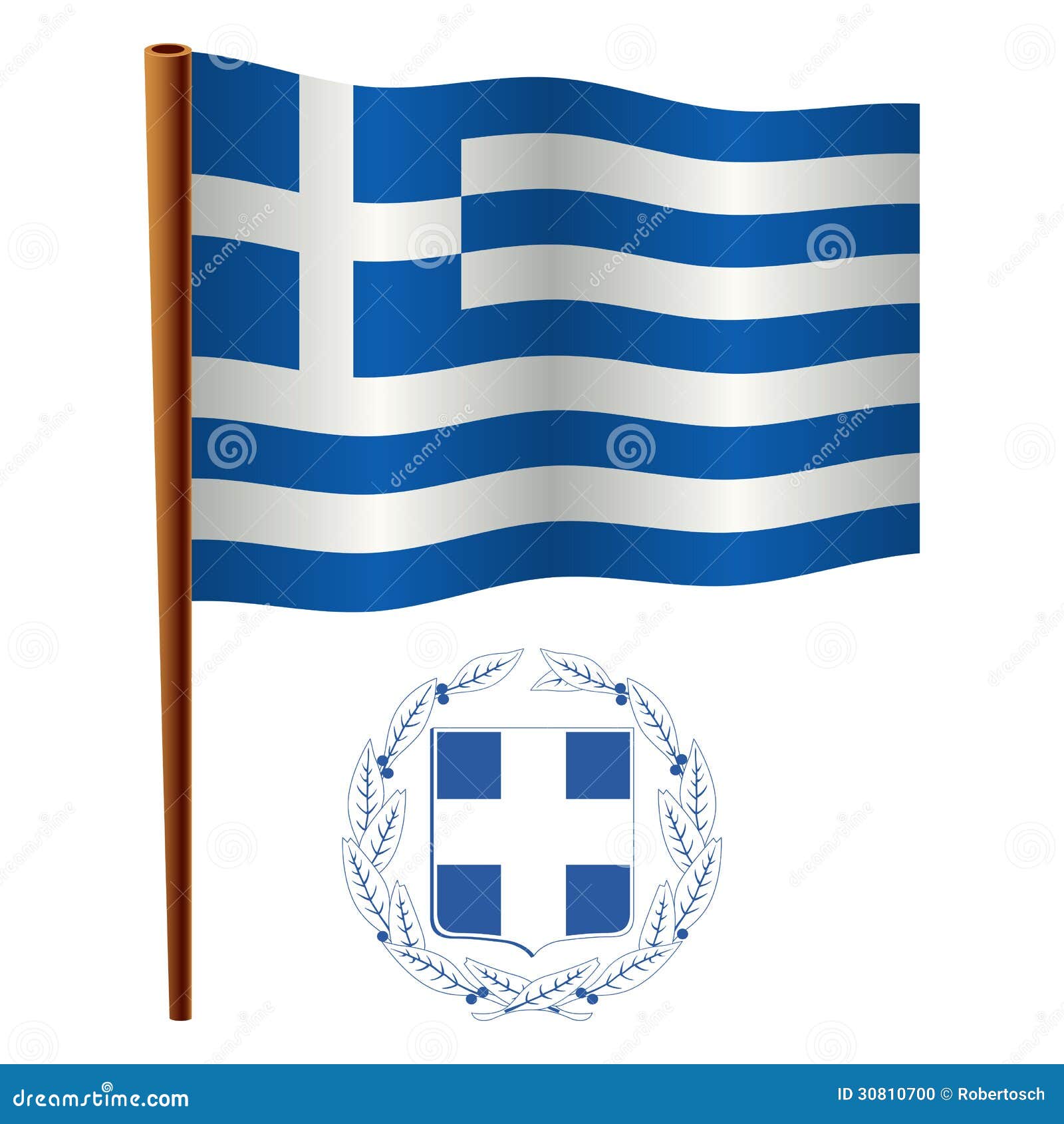 Download Greece wavy flag stock vector. Illustration of fabric ...