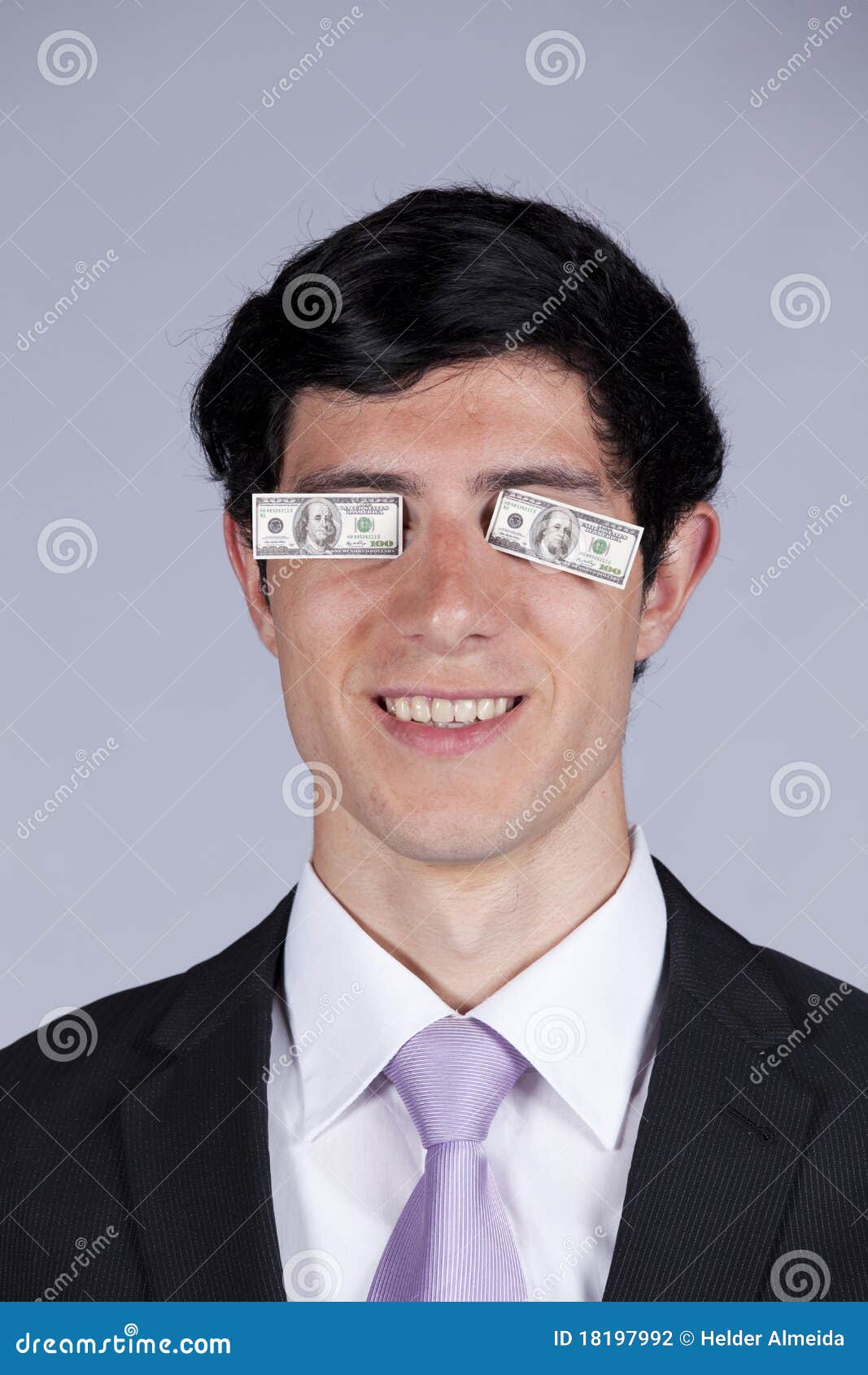 Greed makes you blind stock photo. Image of face, greedy 18197992
