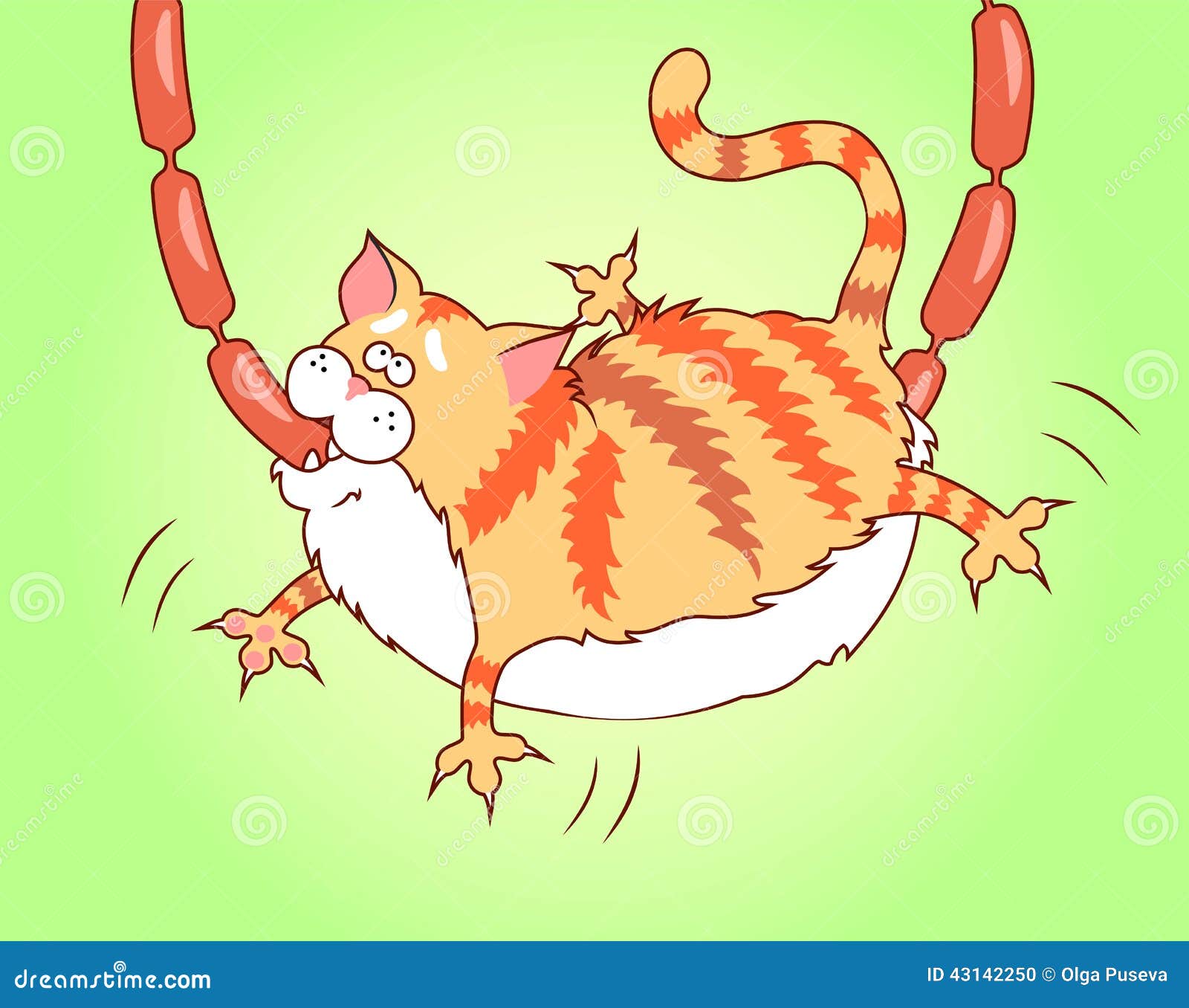 Greedy cat stock vector. Illustration of abdominous, striped 43142250