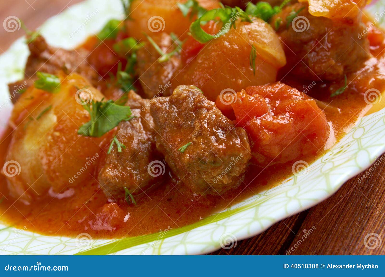 Greek beef stifado stock photo. Image of meal, fries 40518308
